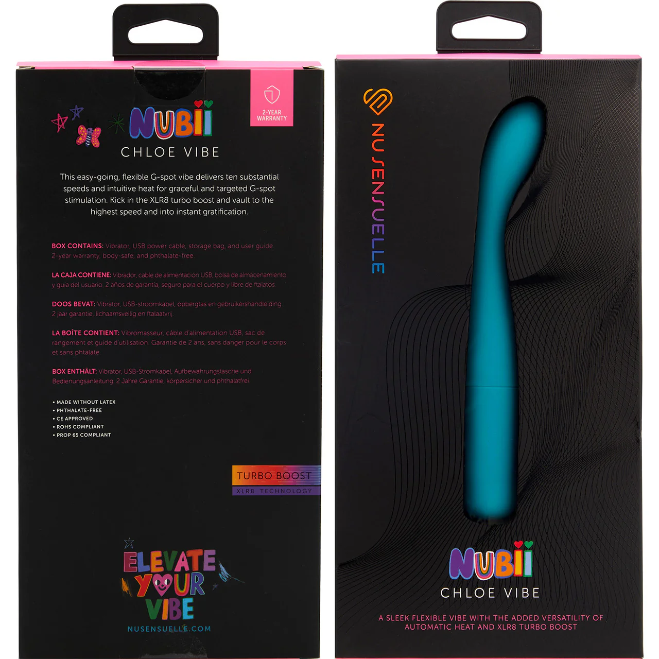 Nubii Chloe Rechargeable Silicone Flexible Warming G-Spot Vibrator By Nu Sensuelle - Blue - Image 5