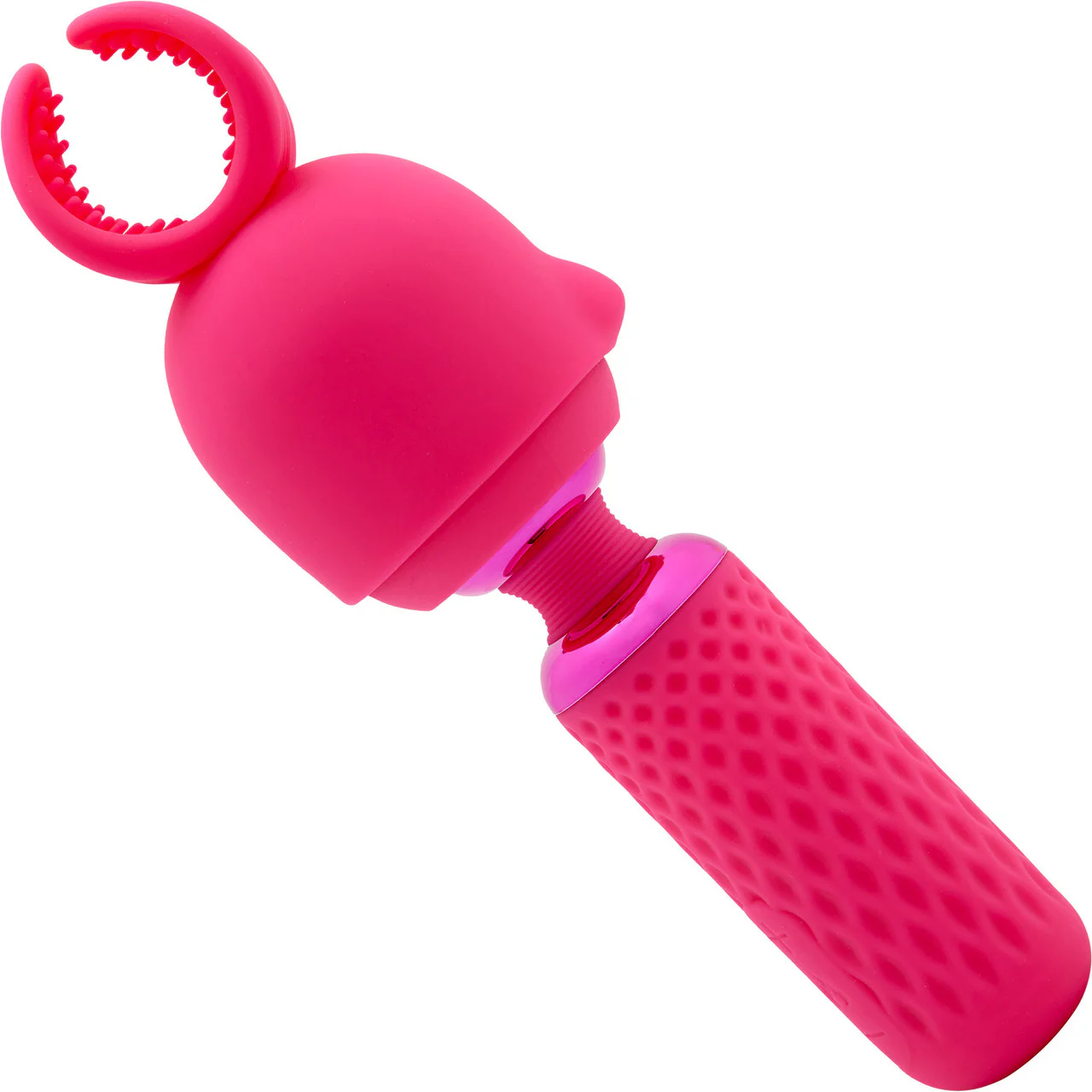 Nubii Harlow Mini Wand Silicone Warming Vibrator With Multi Use Attachment By Nu Sensuelle - Pink - Image 2