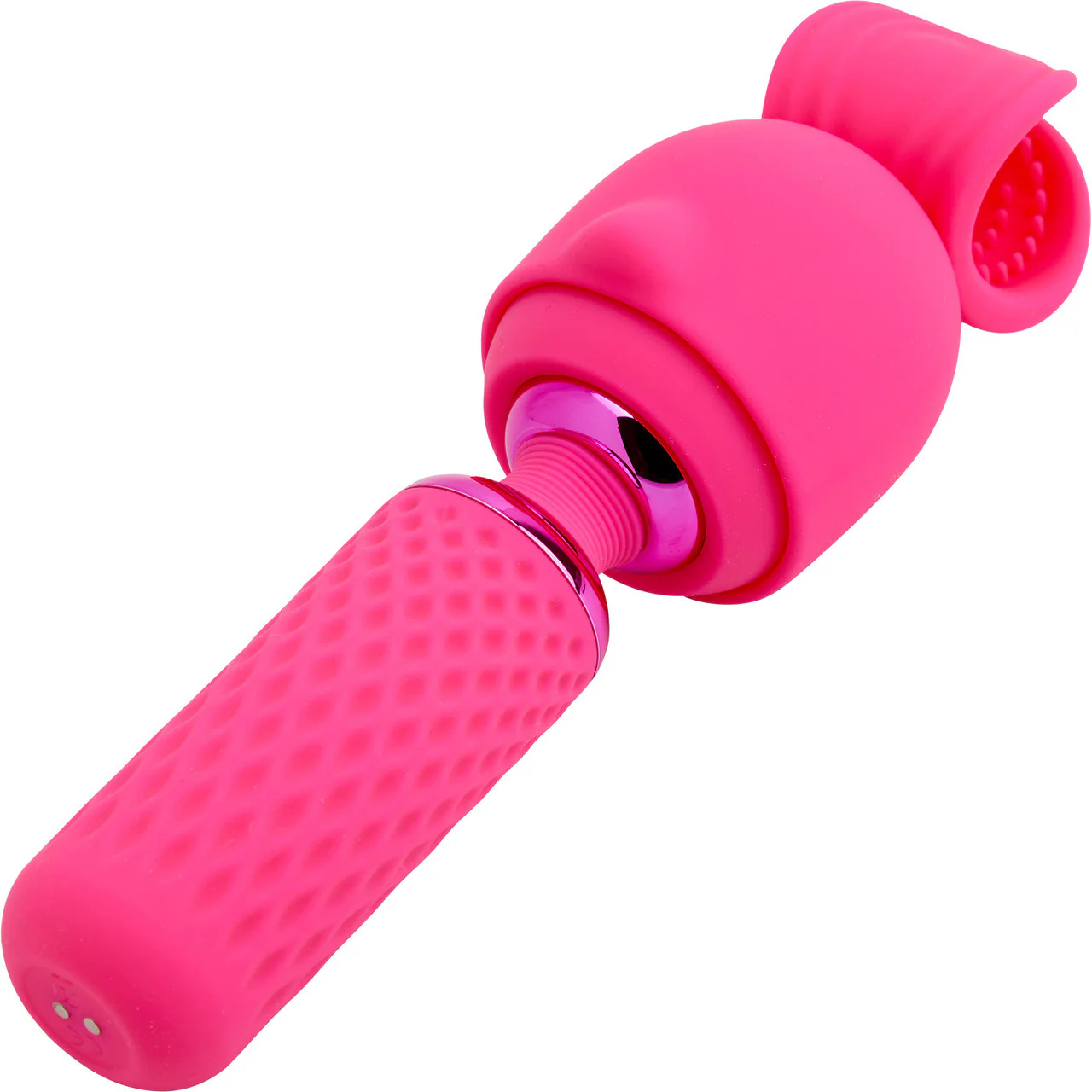 Nubii Harlow Mini Wand Silicone Warming Vibrator With Multi Use Attachment By Nu Sensuelle - Pink - Image 5