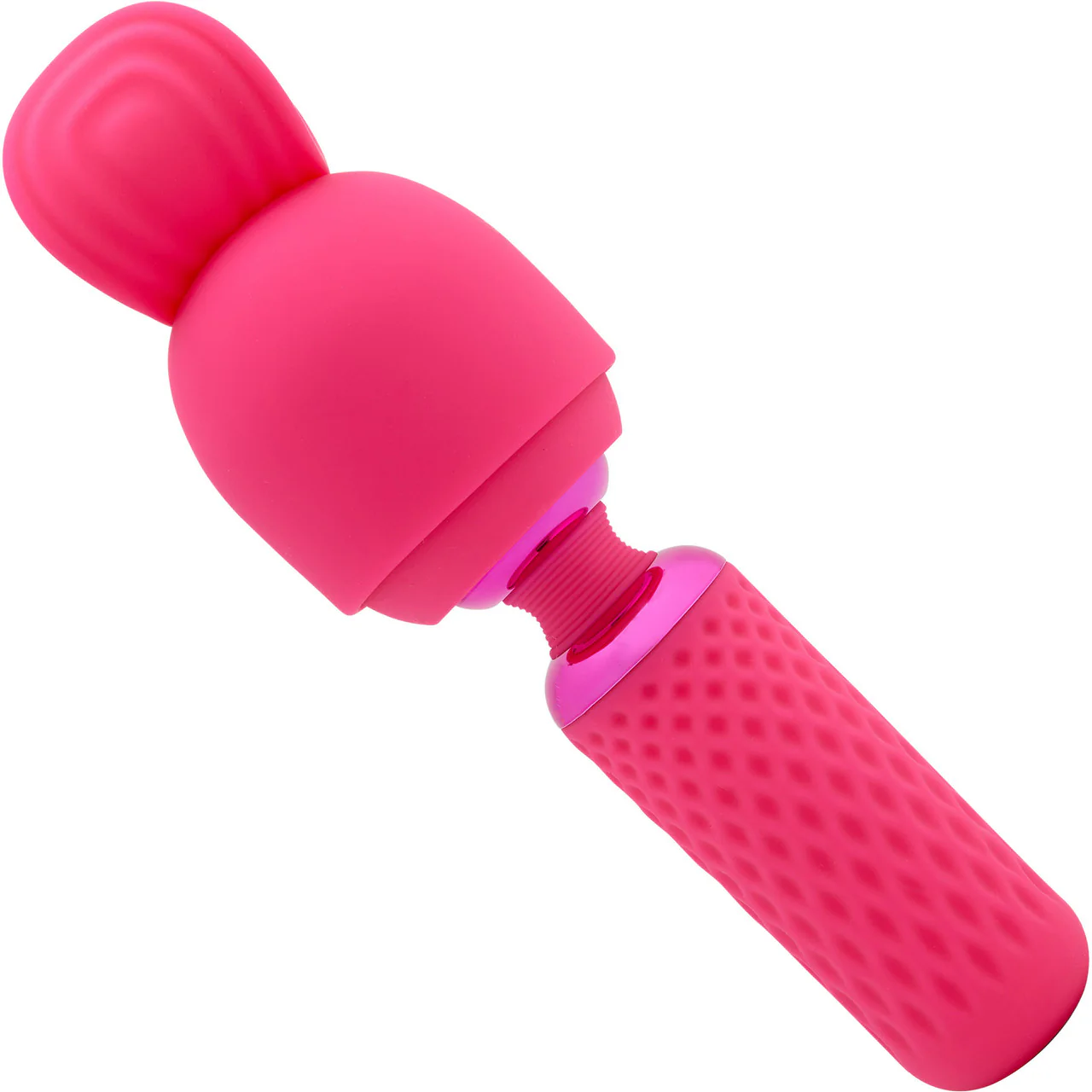 Nubii Harlow Mini Wand Silicone Warming Vibrator With Multi Use Attachment By Nu Sensuelle - Pink - Image 6