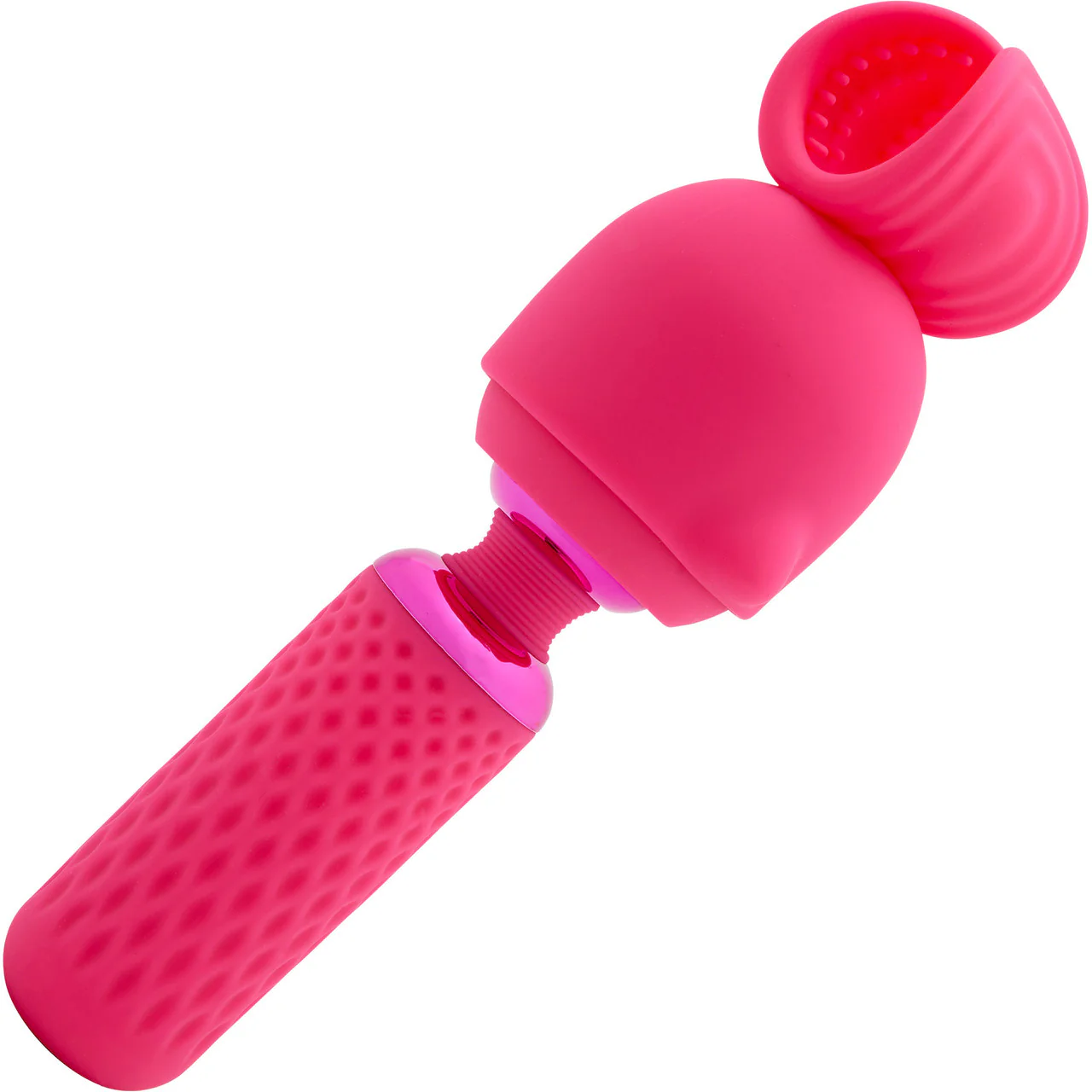 Nubii Harlow Mini Wand Silicone Warming Vibrator With Multi Use Attachment By Nu Sensuelle - Pink - Image 7