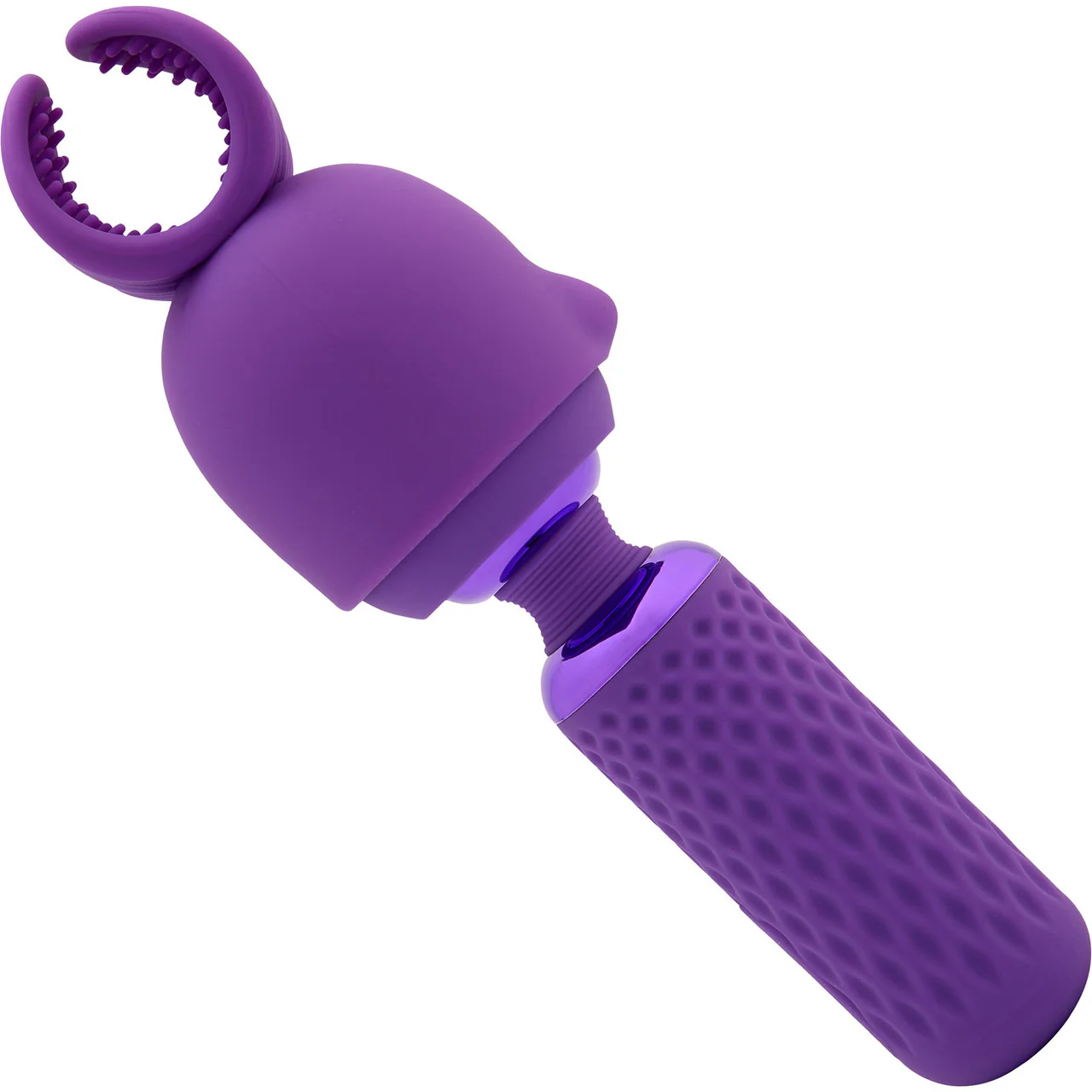 Nubii Harlow Mini Wand Silicone Warming Vibrator With Multi Use Attachment By Nu Sensuelle - Purple - Image 2