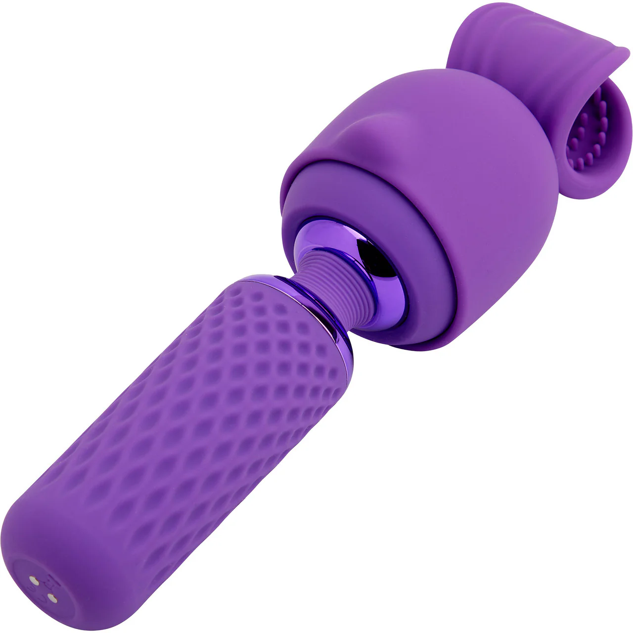 Nubii Harlow Mini Wand Silicone Warming Vibrator With Multi Use Attachment By Nu Sensuelle - Purple - Image 5