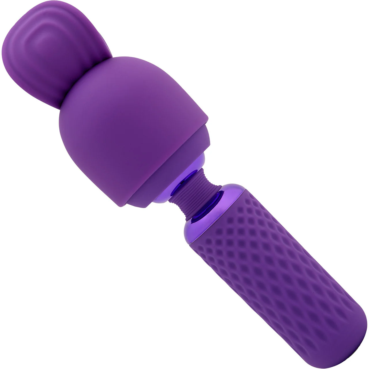 Nubii Harlow Mini Wand Silicone Warming Vibrator With Multi Use Attachment By Nu Sensuelle - Purple - Image 6