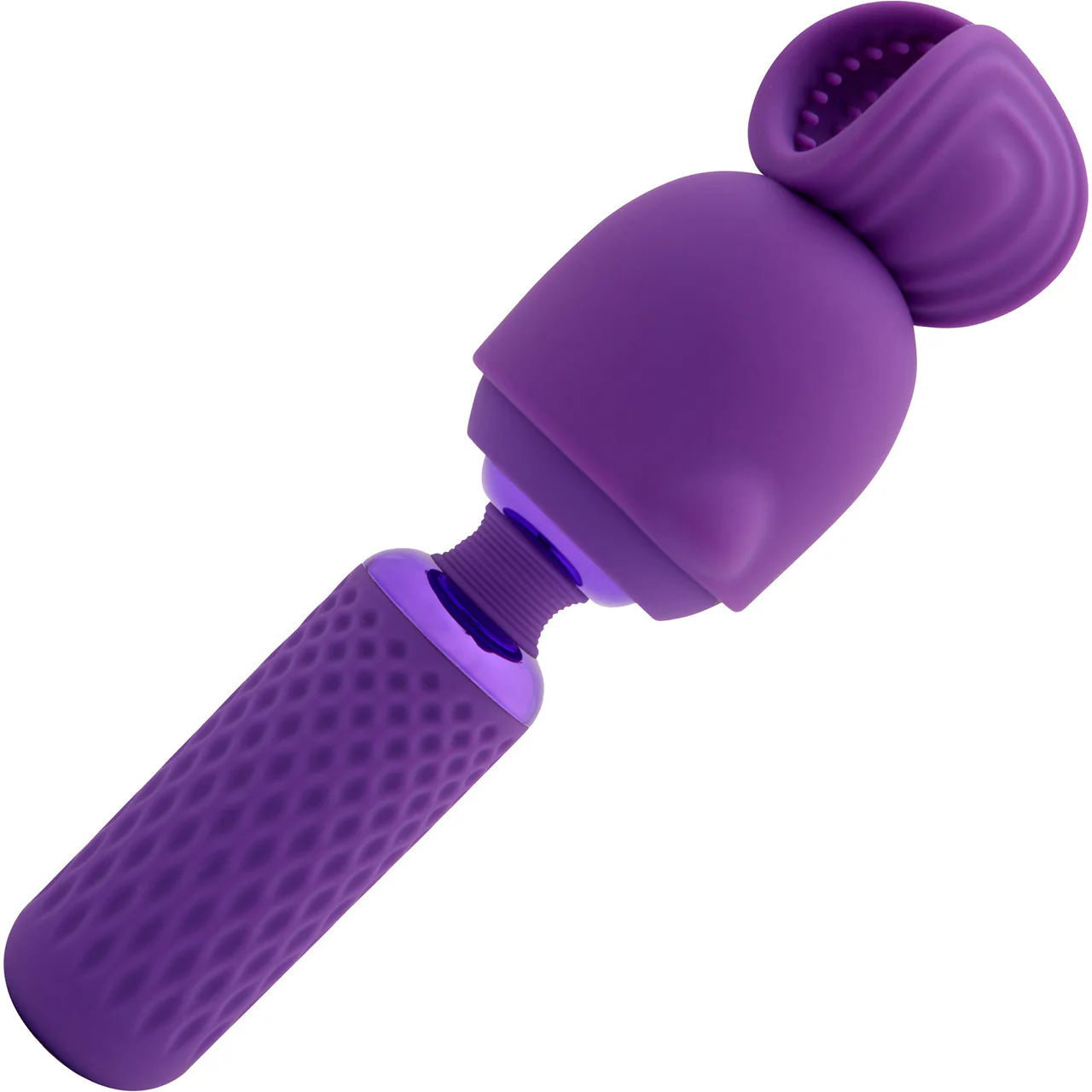 Nubii Harlow Mini Wand Silicone Warming Vibrator With Multi Use Attachment By Nu Sensuelle - Purple - Image 7