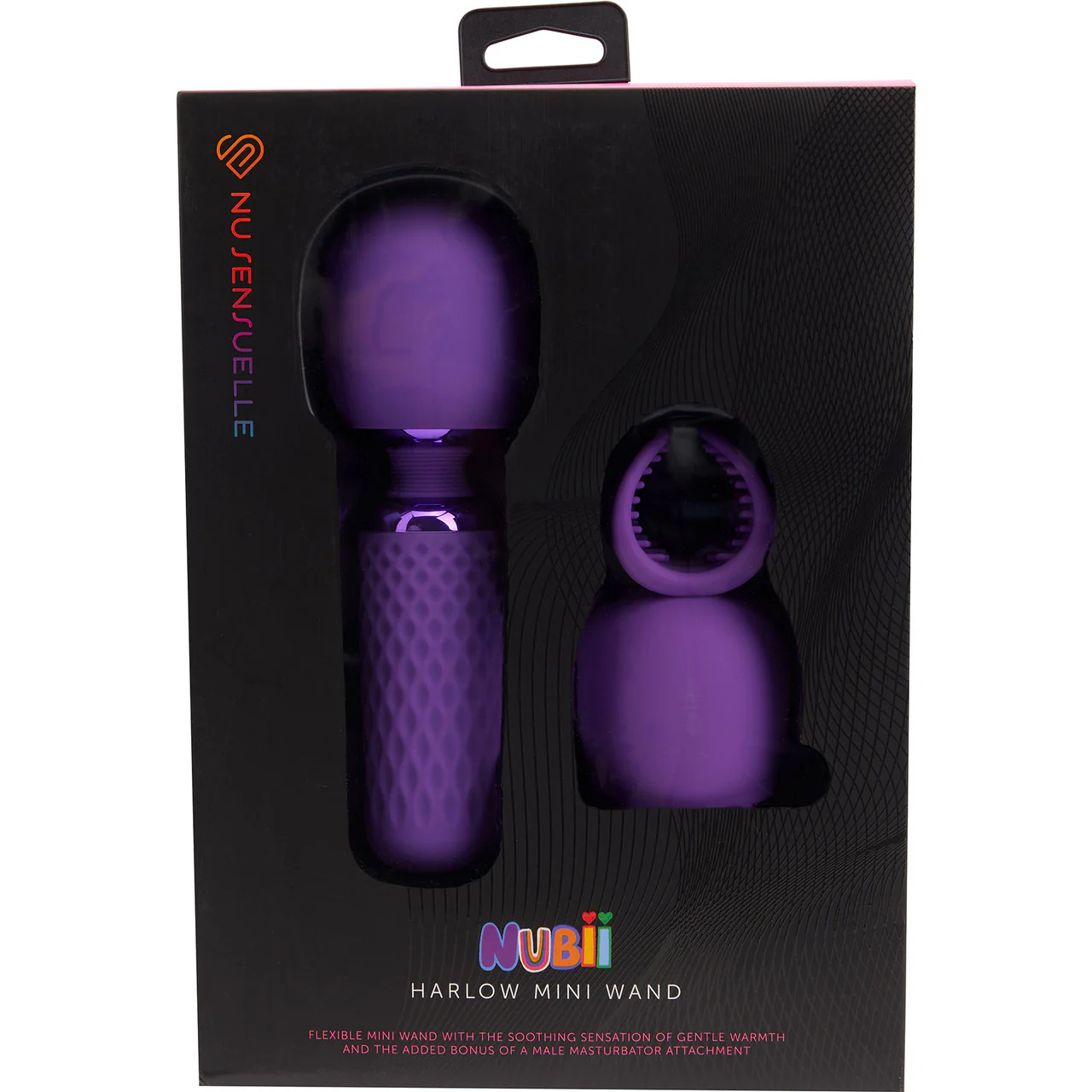 Nubii Harlow Mini Wand Silicone Warming Vibrator With Multi Use Attachment By Nu Sensuelle - Purple - Image 8