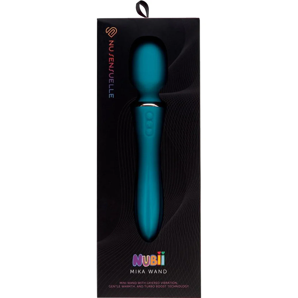 Nubii Mika Silicone Rechargeable Waterproof Mini Wand Massager By Nu Sensuelle - Blue - Image 3