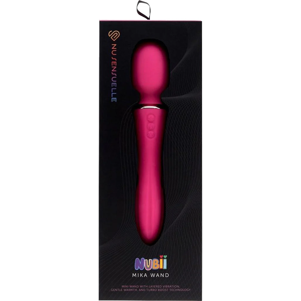 Nubii Mika Silicone Rechargeable Waterproof Mini Wand Massager By Nu Sensuelle - Pink - Image 3
