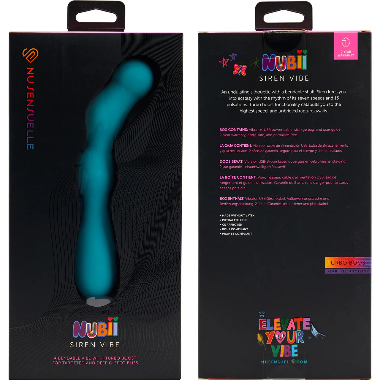 Nubii Siren Rechargeable Silicone Bendable G-Spot Vibrator By Nu Sensuelle - Blue - Image 5
