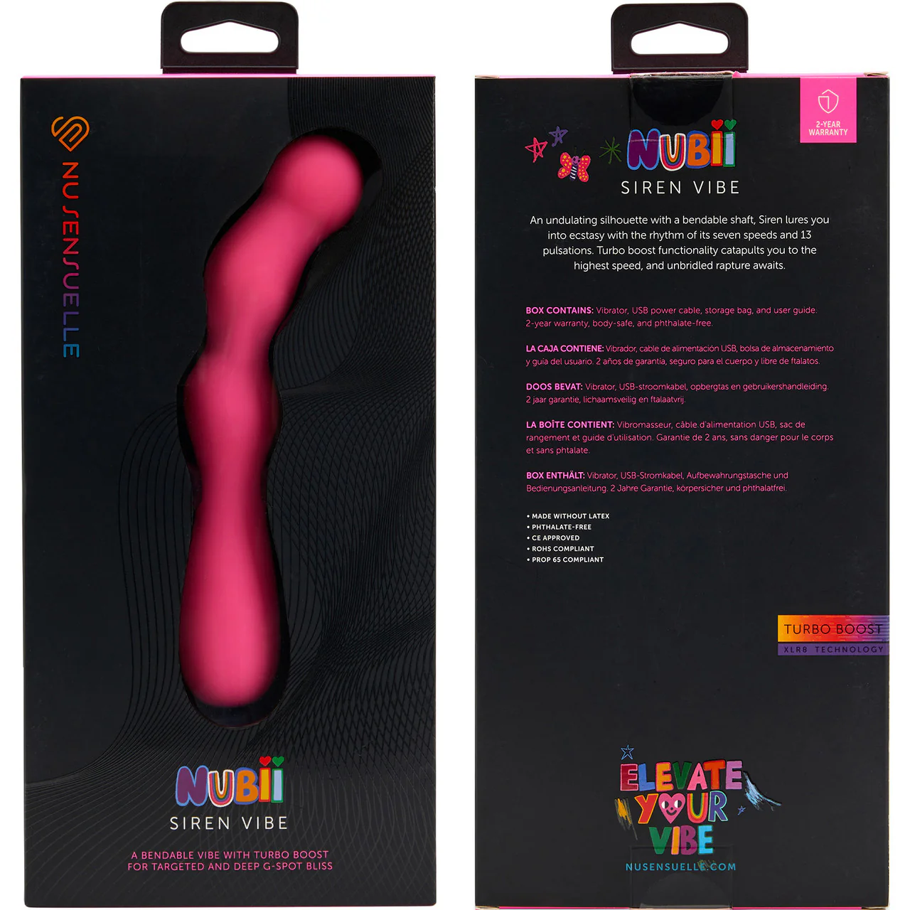 Nubii Siren Rechargeable Silicone Bendable G-Spot Vibrator By Nu Sensuelle - Pink - Image 5