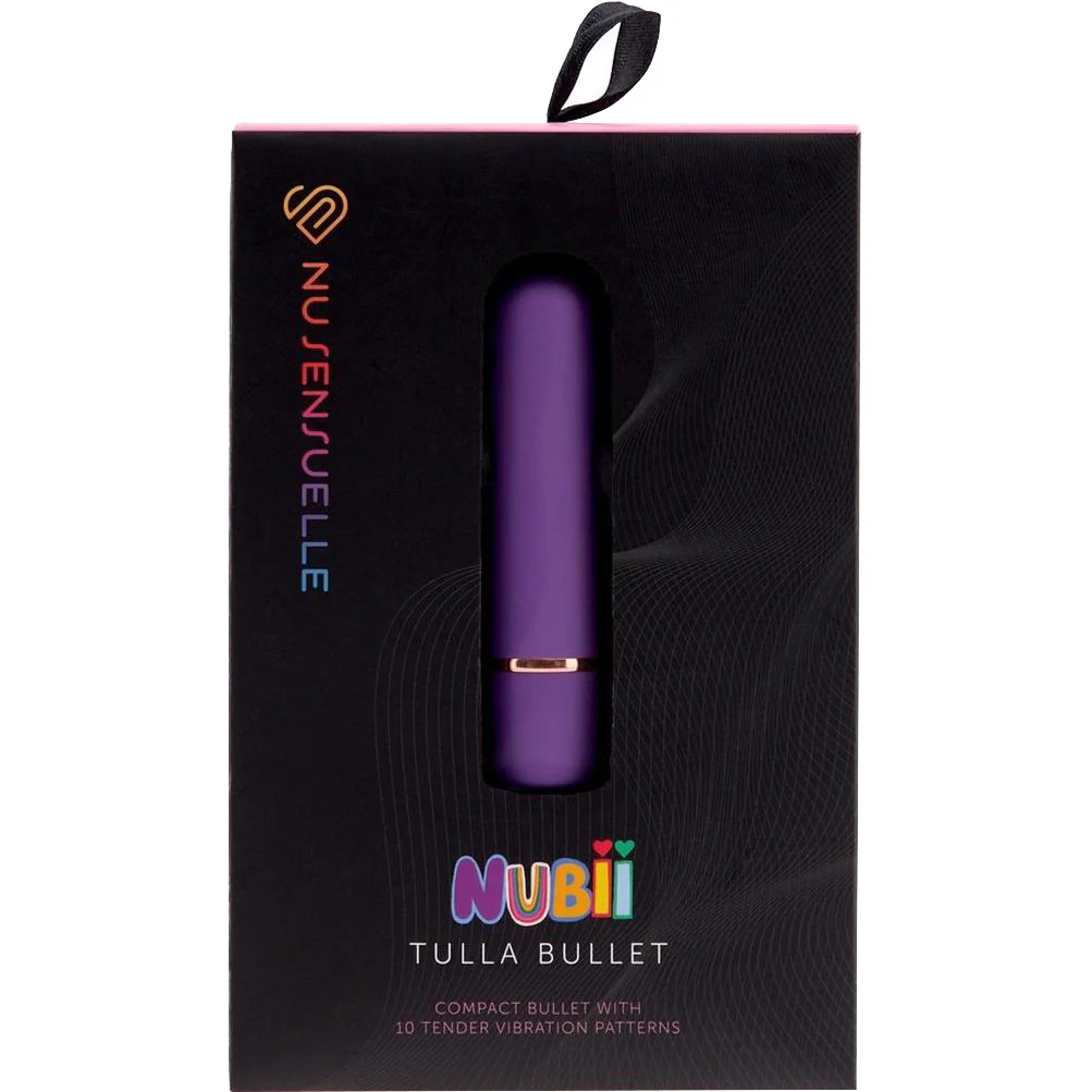 Nubii Tulla 10 Pattern Rechargeable Silicone Waterproof Bullet Vibrator By Nu Sensuelle - Purple - Image 3