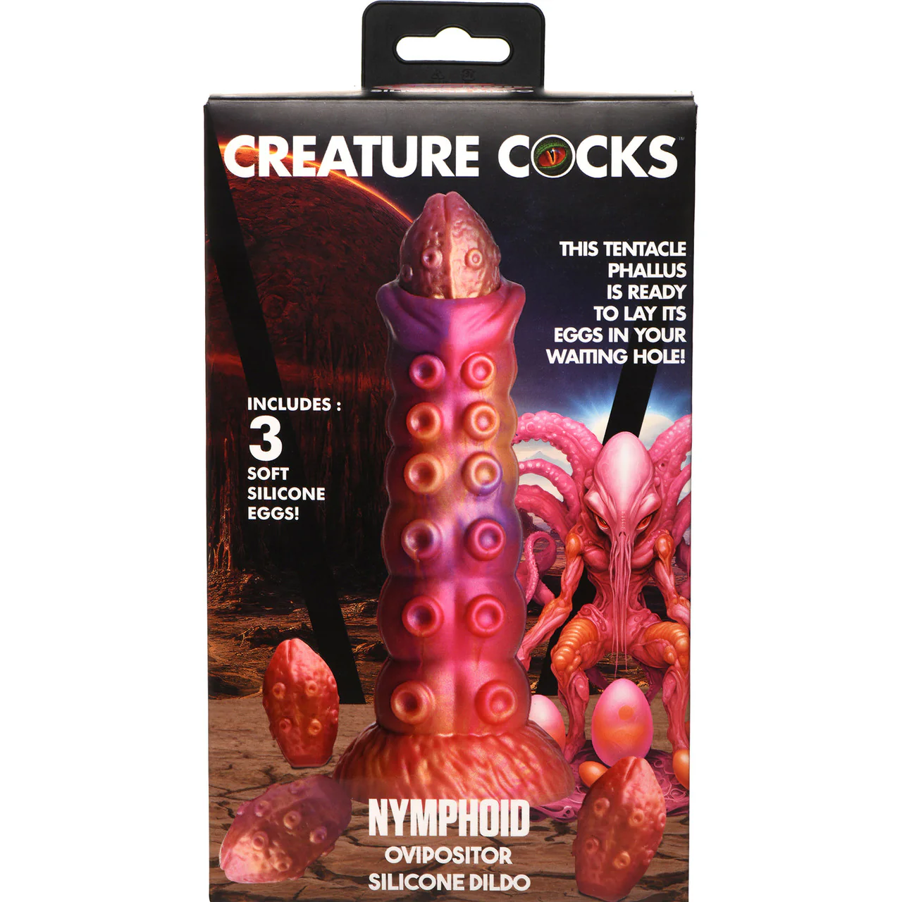 Nymphoid 6.5" Silicone Ovipositor Dildo With Eggs By Creature Cocks - Image 16