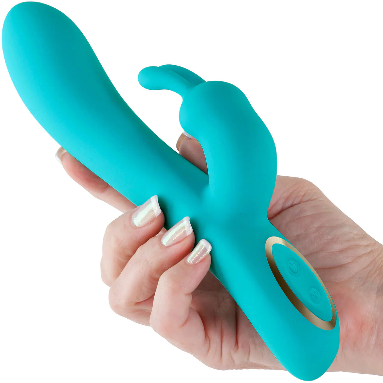 Obsessions Hera Rechargeable Silicone Waterproof Rabbit Vibrator - Aqua - Image 2