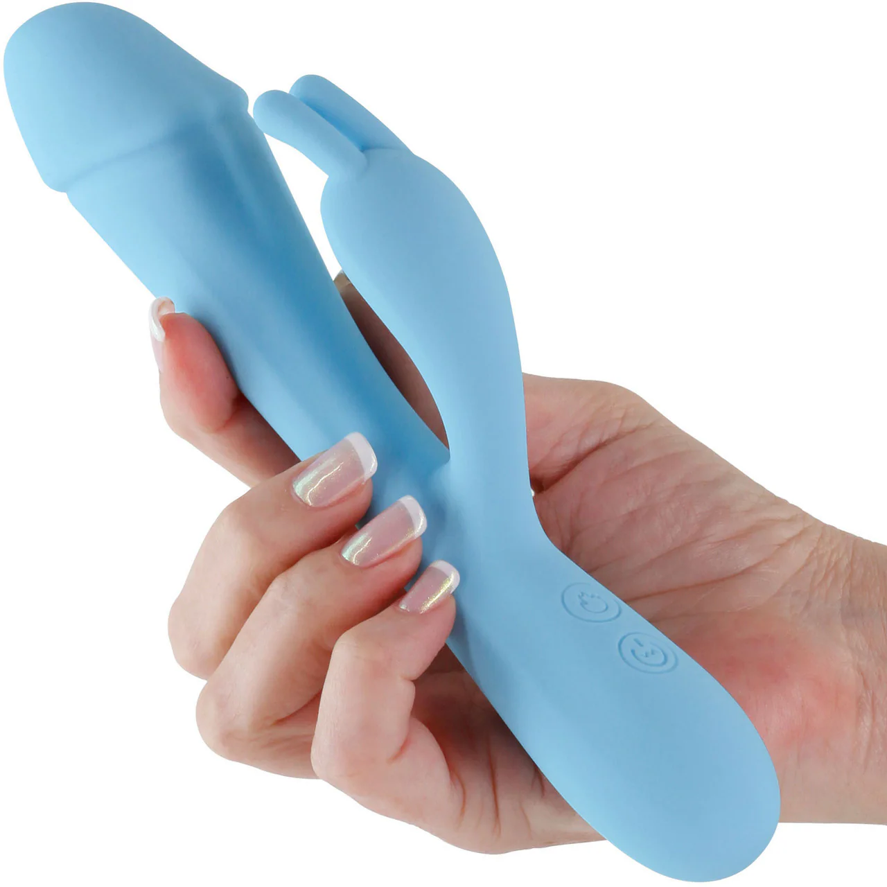 Obsessions Scarlett Warming Rechargeable Silicone Waterproof Rabbit Vibrator - Blue - Image 2