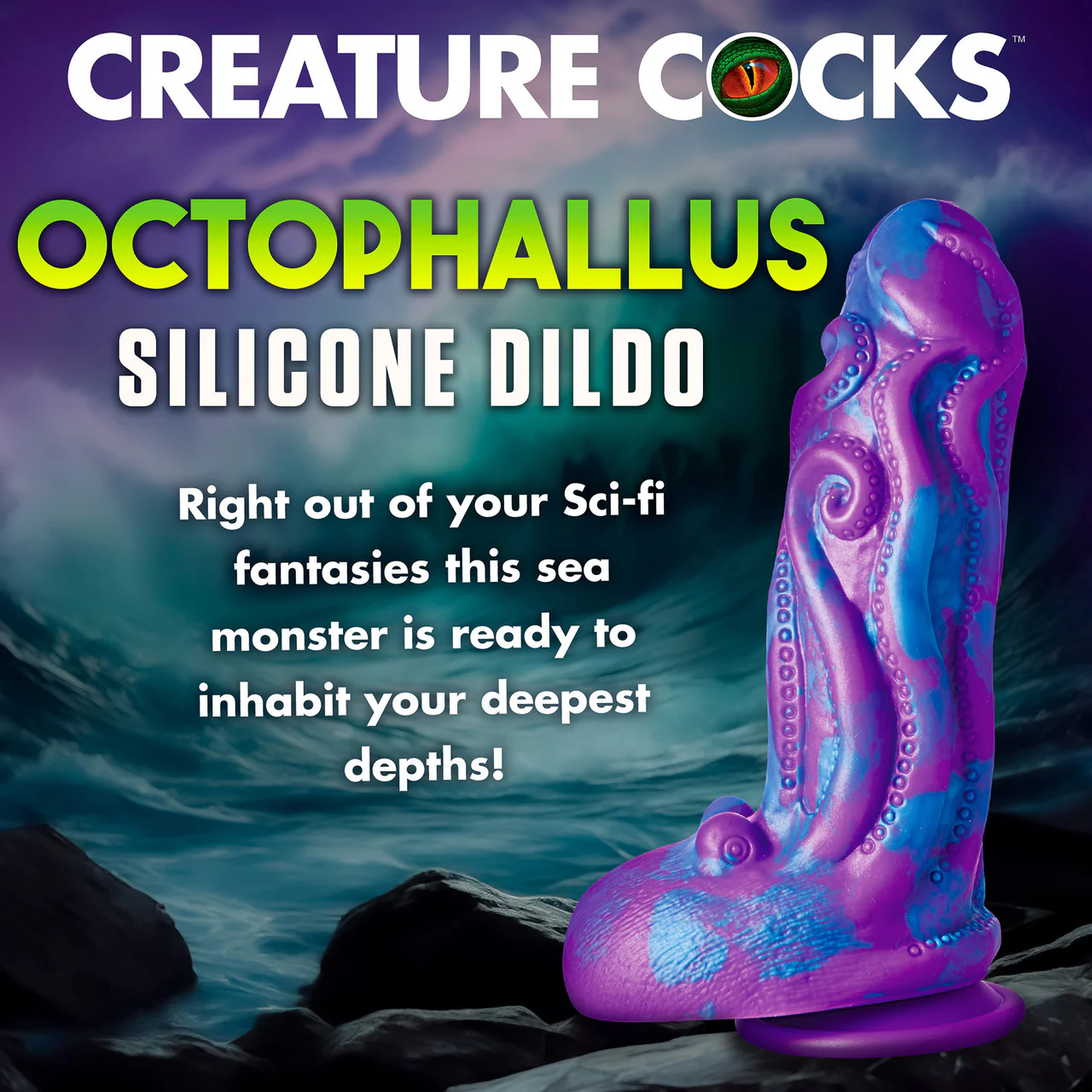 Octophallus 8.75" Silicone Suction Cup Dildo By Creature Cocks - Image 12