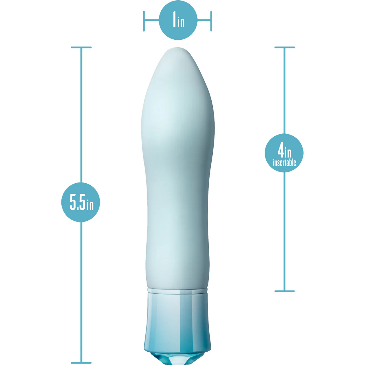 Oh My Gem Ardor Rechargeable Waterproof Silicone Warming Vibrator By Blush - Aquamarine - Image 6
