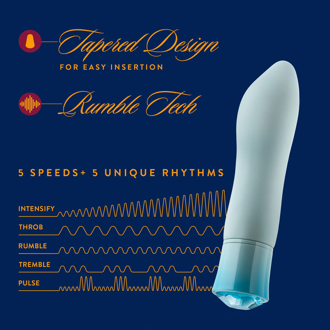 Oh My Gem Ardor Rechargeable Waterproof Silicone Warming Vibrator By Blush - Aquamarine - Image 9