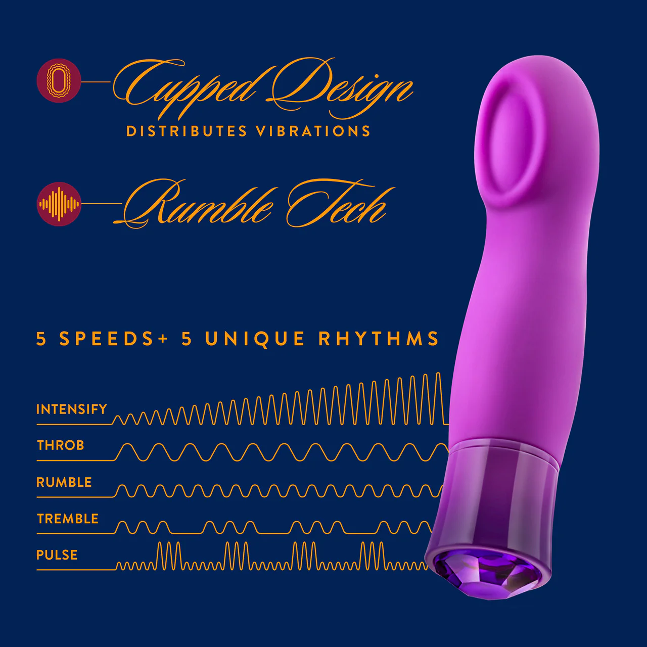 Oh My Gem Charm Rechargeable Waterproof Silicone Warming Vibrator By Blush - Amethyst - Image 9