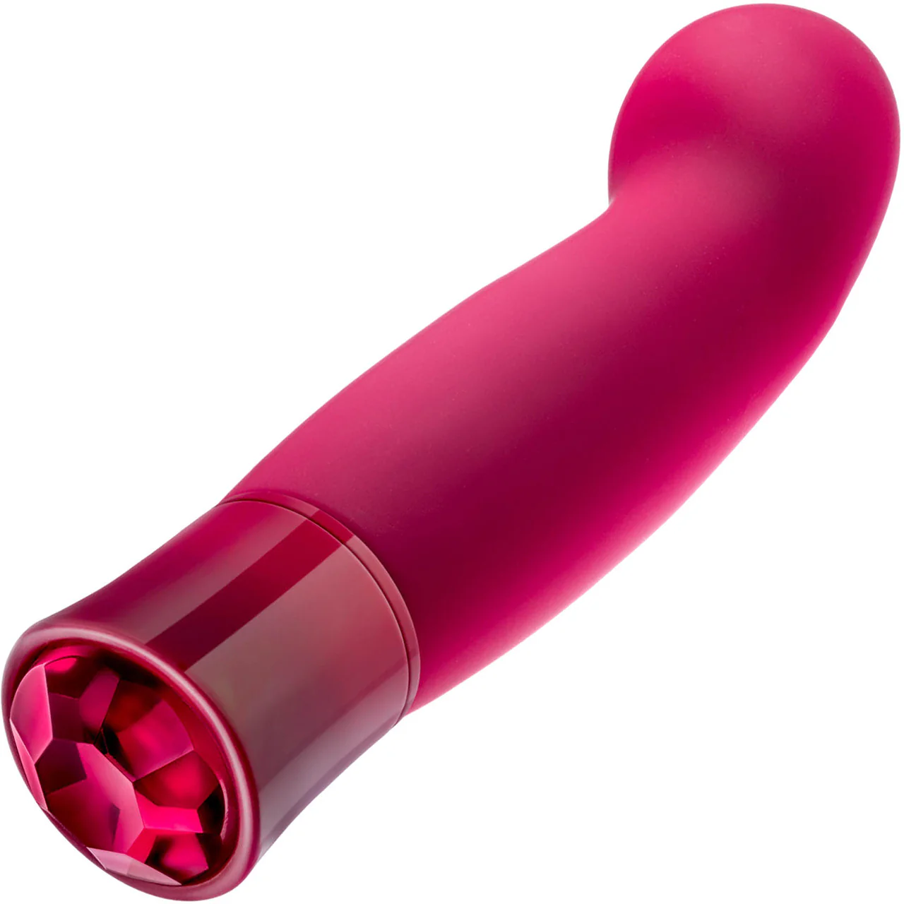Oh My Gem Classy Rechargeable Silicone Warming G-Spot Vibrator By Blush - Garnet Red - Image 3
