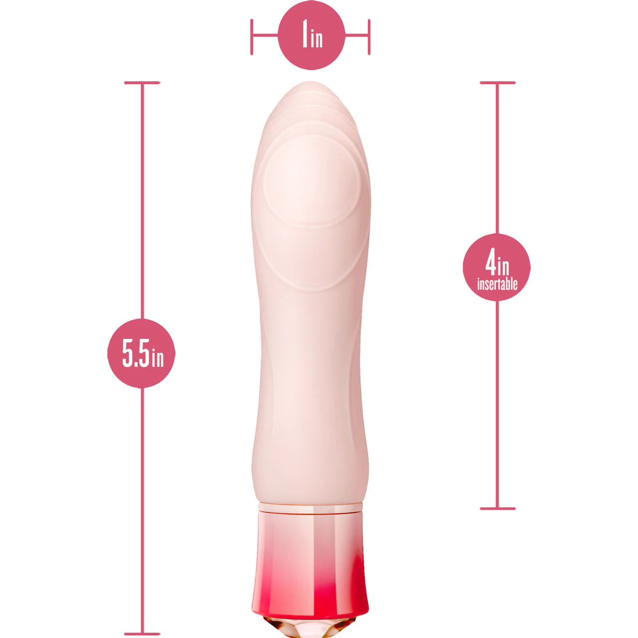 Oh My Gem Elegant Rechargeable Waterproof Silicone Warming Vibrator By Blush - Morganite Pink - Image 6