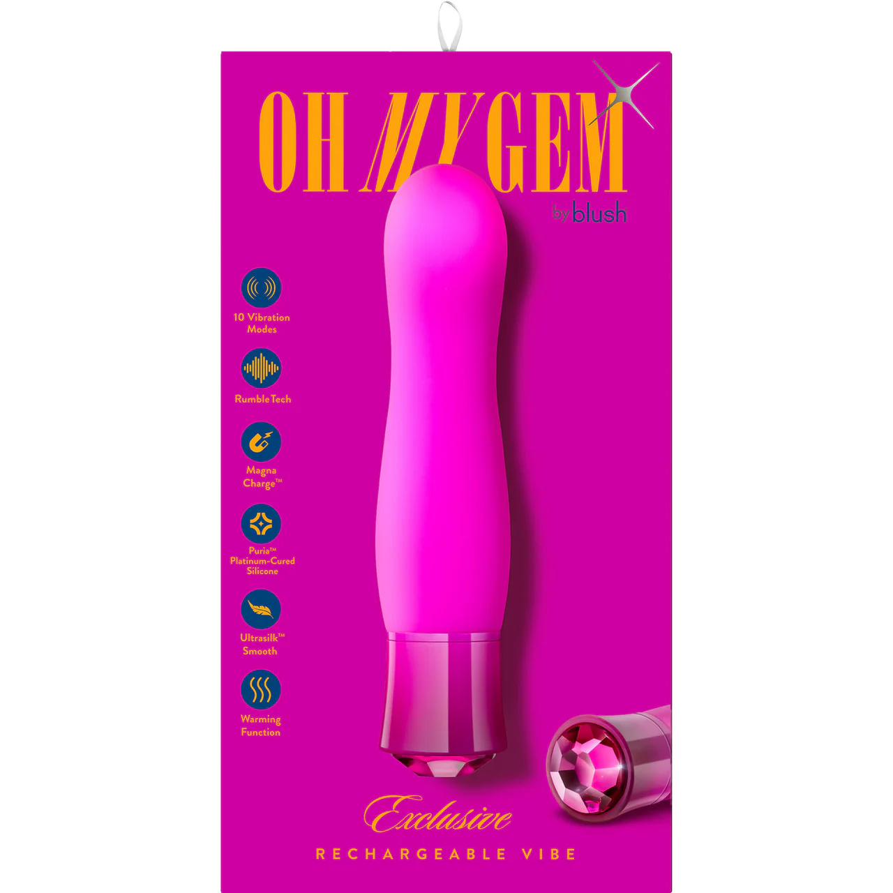Oh My Gem Exclusive Rechargeable Waterproof Silicone Warming G-Spot Vibrator By Blush - Tourmaline - Image 10