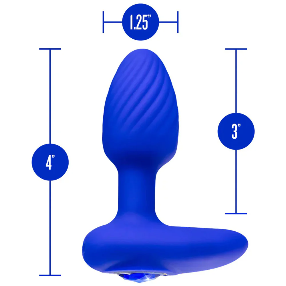 Oh My Gem Mystery Rechargeable Silicone Vibrating Butt Plug By Blush - Sapphire - Image 11
