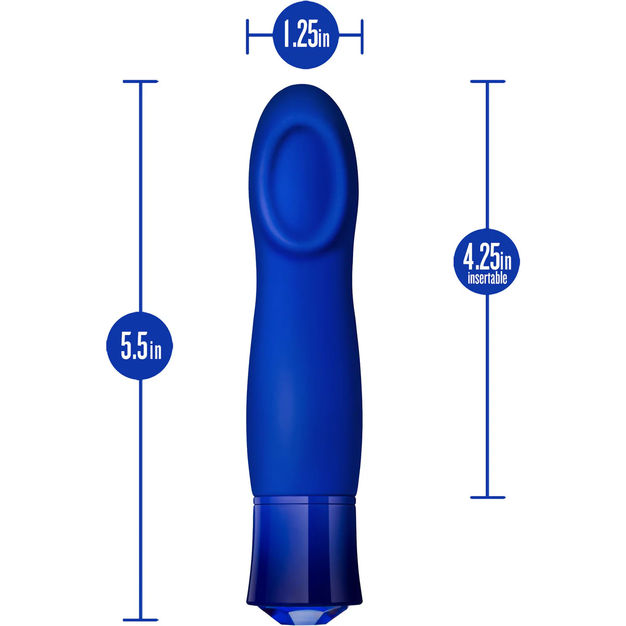 Oh My Gem Mystery Rechargeable Waterproof Silicone Warming Vibrator By Blush - Sapphire - Image 6