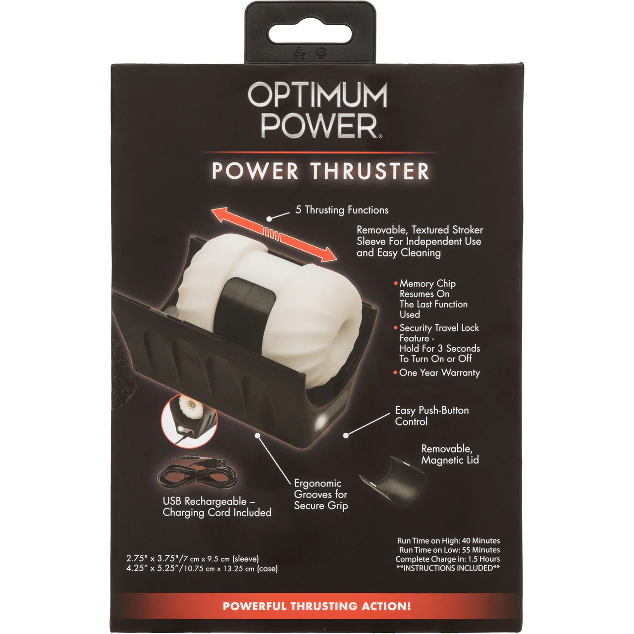 Optimum Power 5 Function Power Thruster Rechargeable Penis Masturbator By CalExotics - Image 11