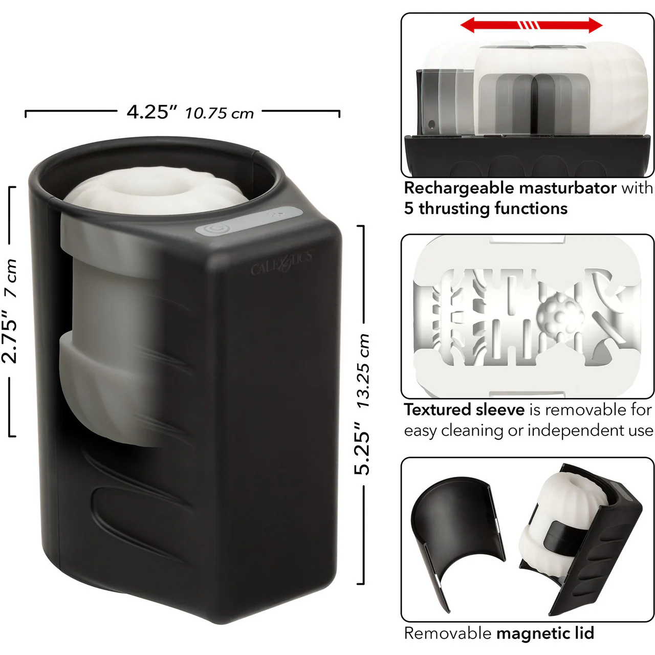 Optimum Power 5 Function Power Thruster Rechargeable Penis Masturbator By CalExotics - Image 8