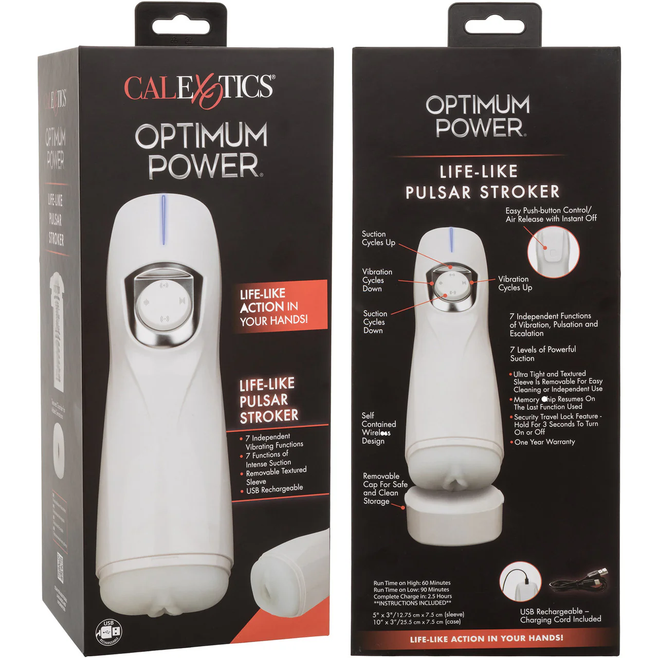 Optimum Power Life-Like Pulsar Stroker Sucking & Vibrating Penis Masturbator By CalExotics - Image 11