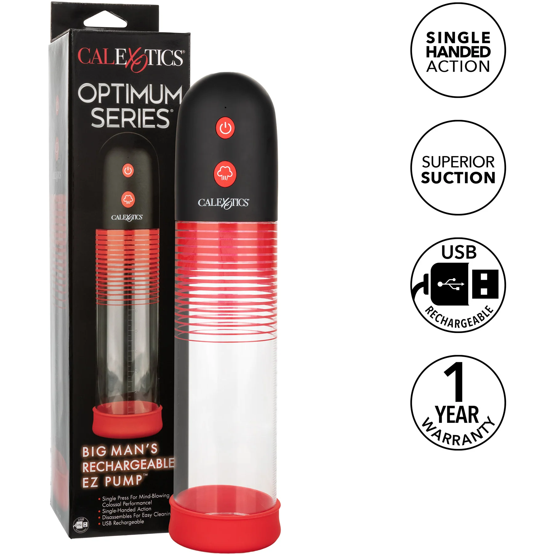 Optimum Series Big Man's Rechargeable EZ Pump Penis Pump By CalExotics - Image 8