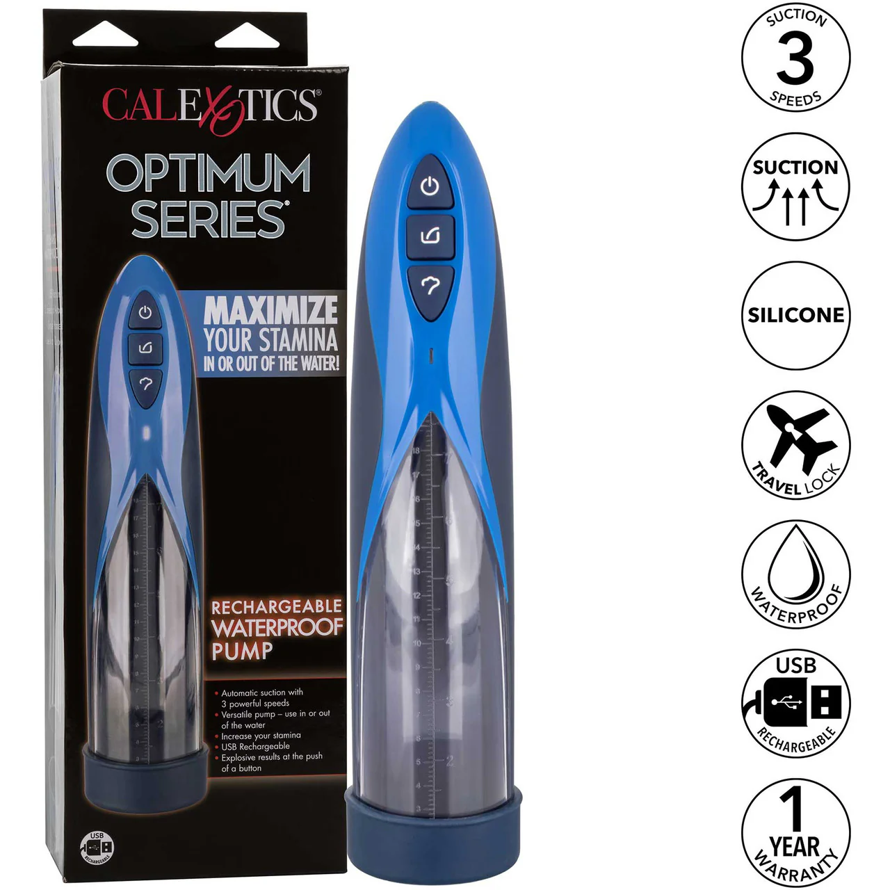 Optimum Series Rechargeable Waterproof Penis Pump Kit By CalExotics - Image 10