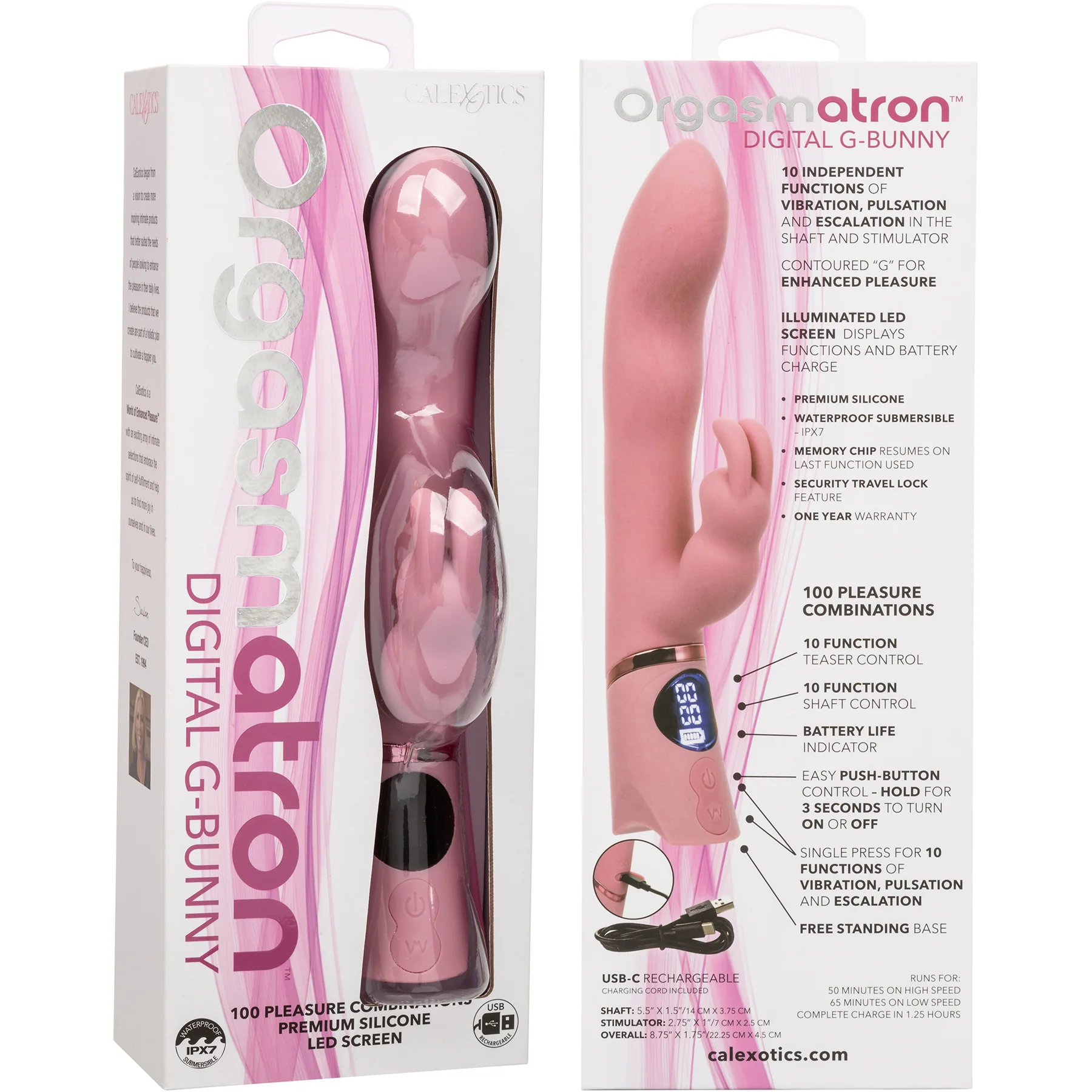 Orgasmatron Digital G-Bunny Rechargeable Waterproof Silicone Dual Stimulation Massager - Image 10