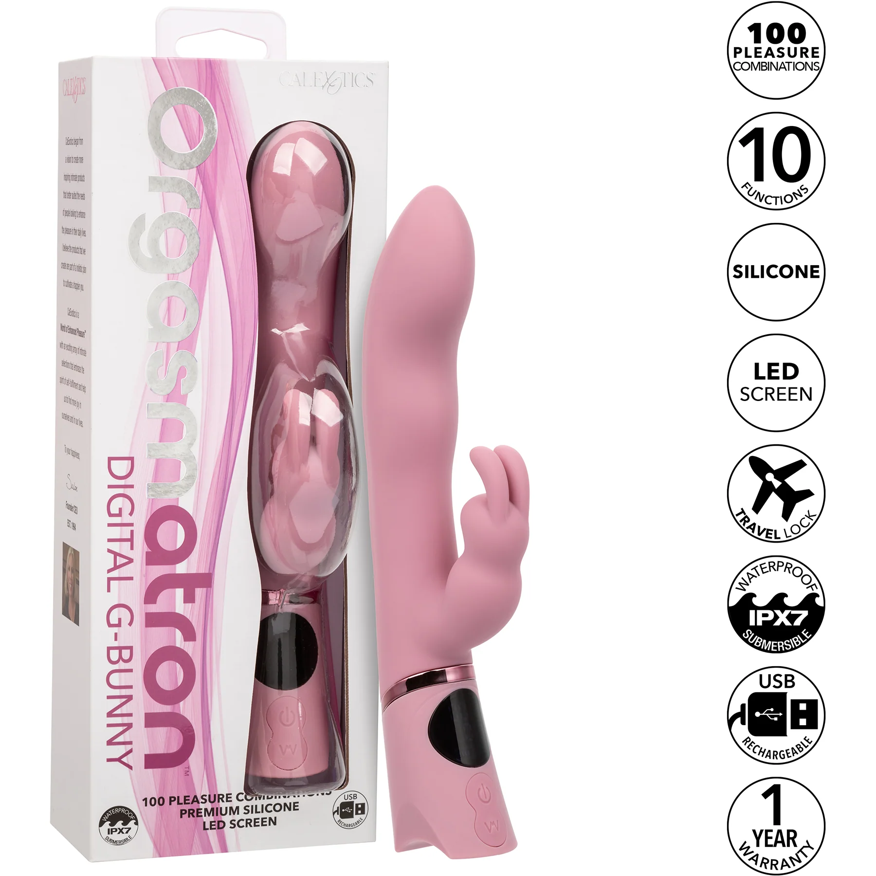 Orgasmatron Digital G-Bunny Rechargeable Waterproof Silicone Dual Stimulation Massager - Image 8