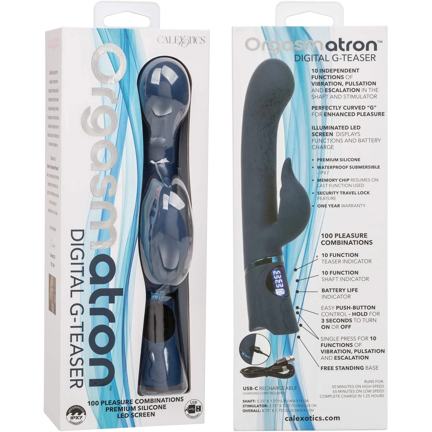Orgasmatron Digital G-Teaser Rechargeable Waterproof Silicone Dual Stimulation Massager - Image 10