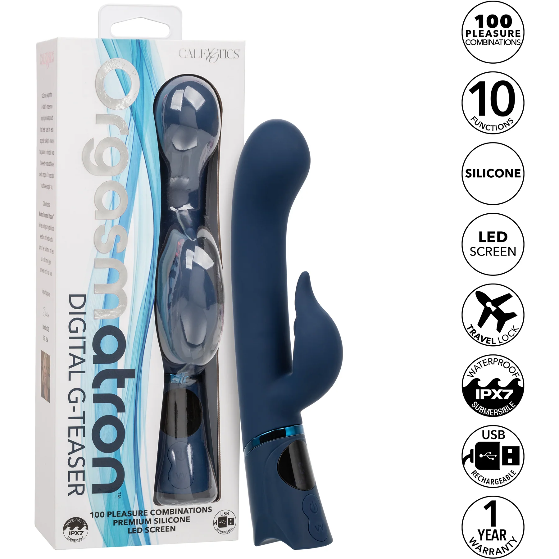 Orgasmatron Digital G-Teaser Rechargeable Waterproof Silicone Dual Stimulation Massager - Image 8