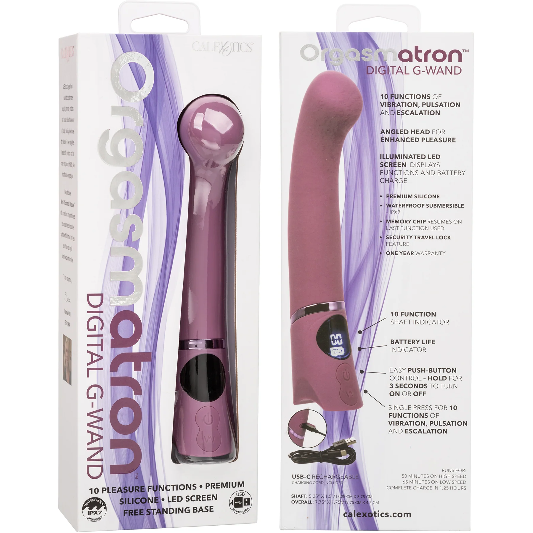 Orgasmatron Digital G-Wand Rechargeable Waterproof Silicone G-Spot Massager - Image 10