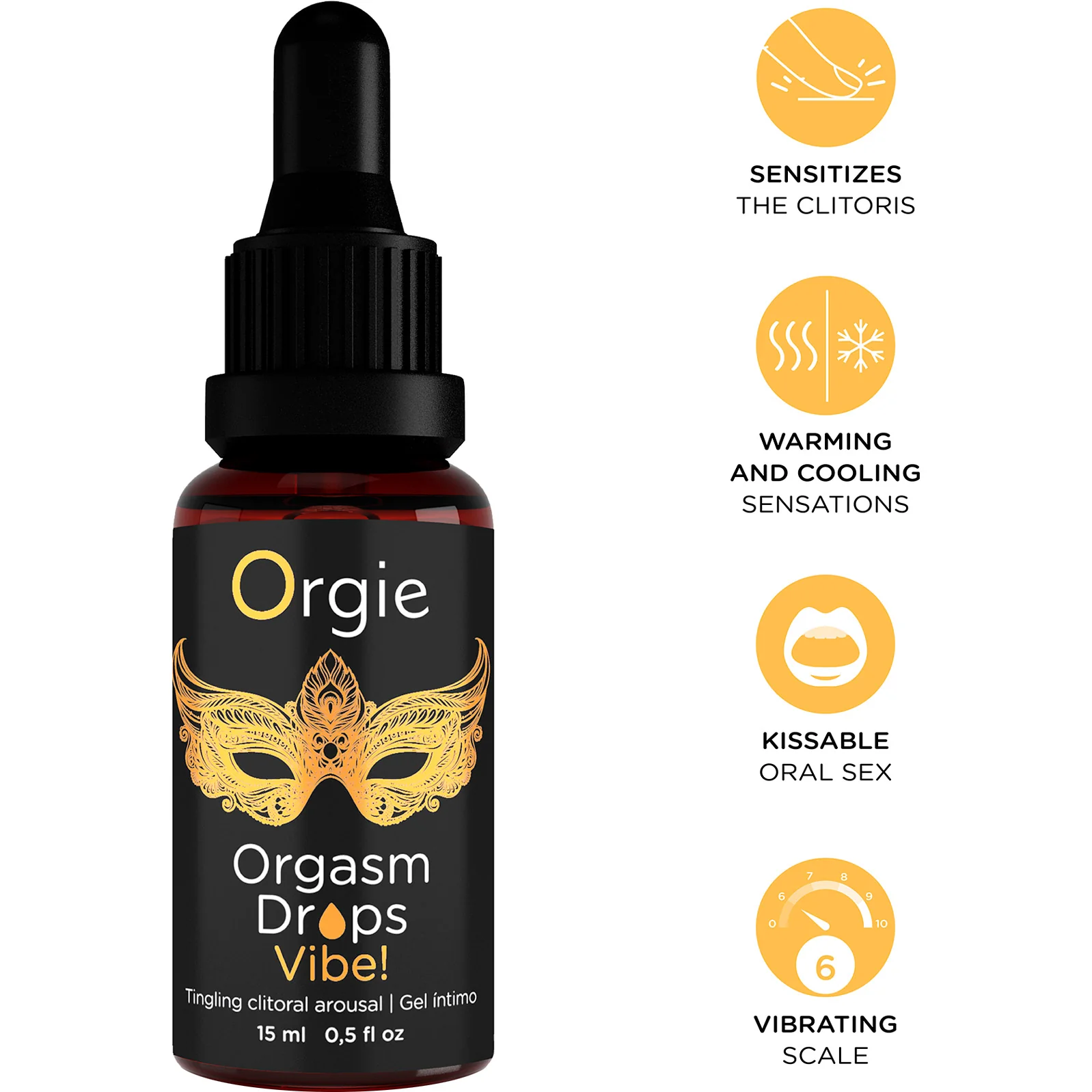 Orgie Orgasm Drops Vibe! Clitoral Arousal Serum - Peach In Syrup 0.5 fl oz - Image 3