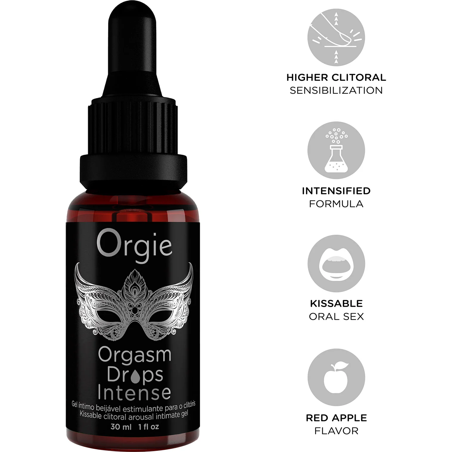 Orgie Orgasm Drops Intense - Red Apple 1 fl oz - Image 3
