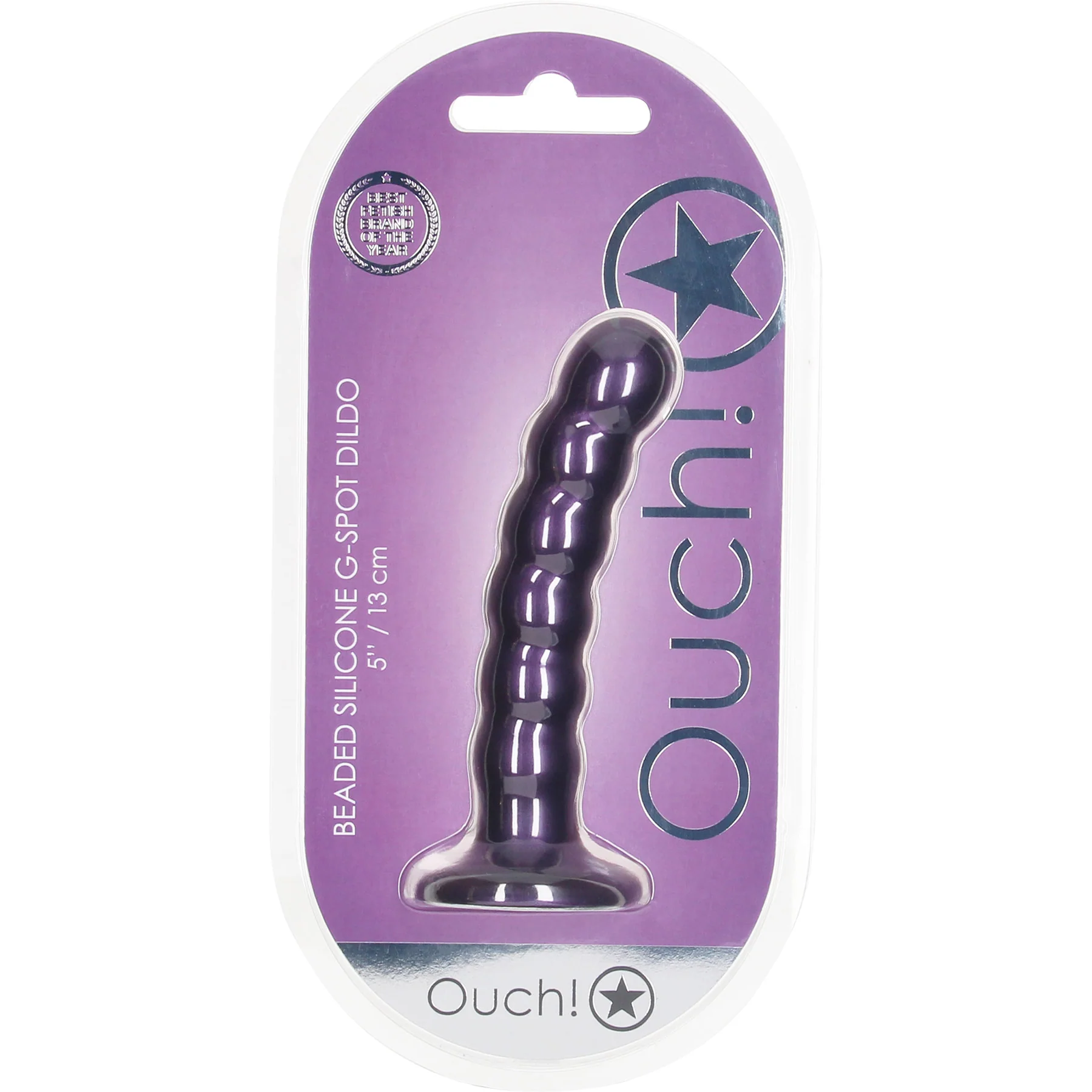 Ouch! 5" Beaded Silicone Suction Cup G-Spot Dildo - Image 9