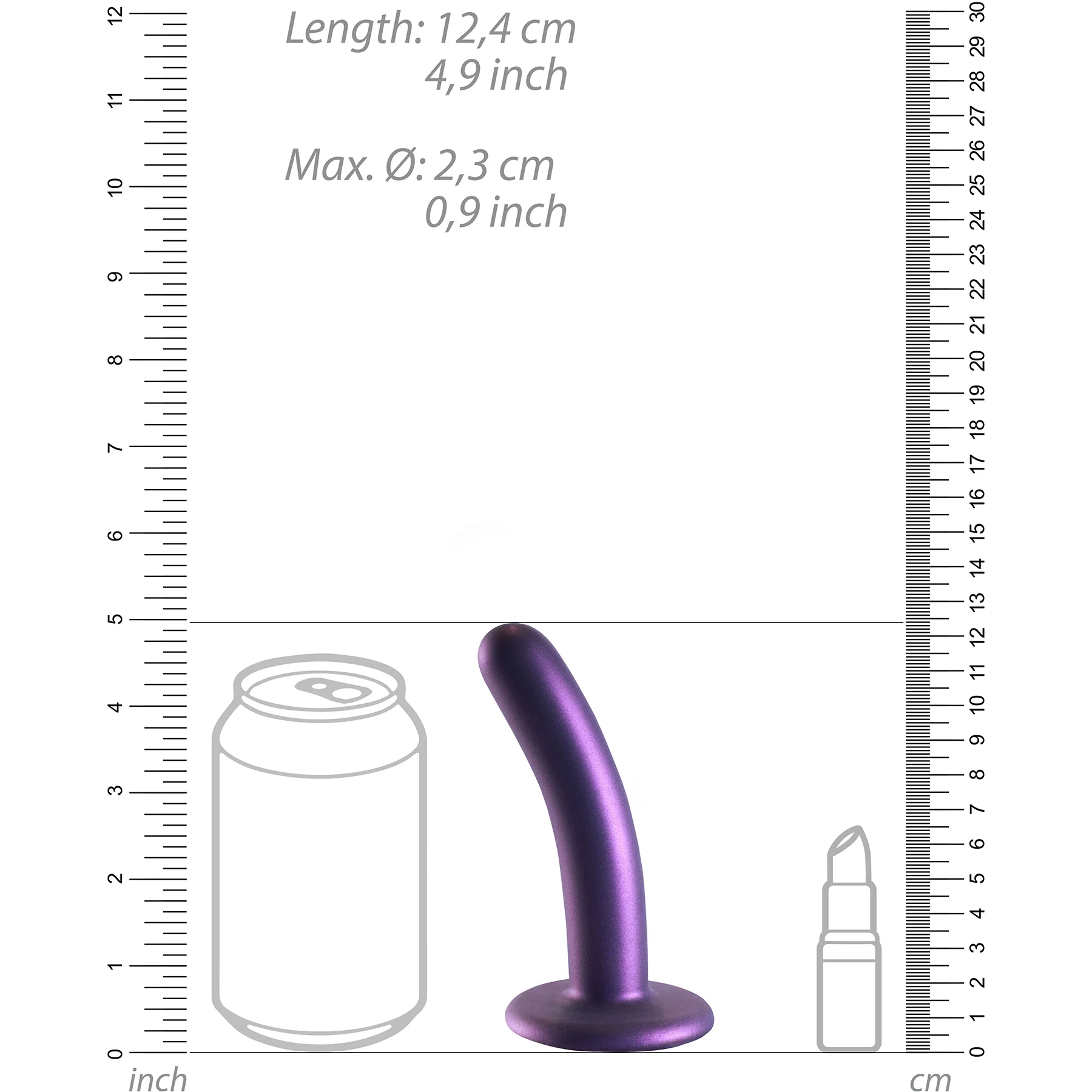 Ouch! 5" Smooth Silicone Suction Cup G-Spot Dildo - Image 8