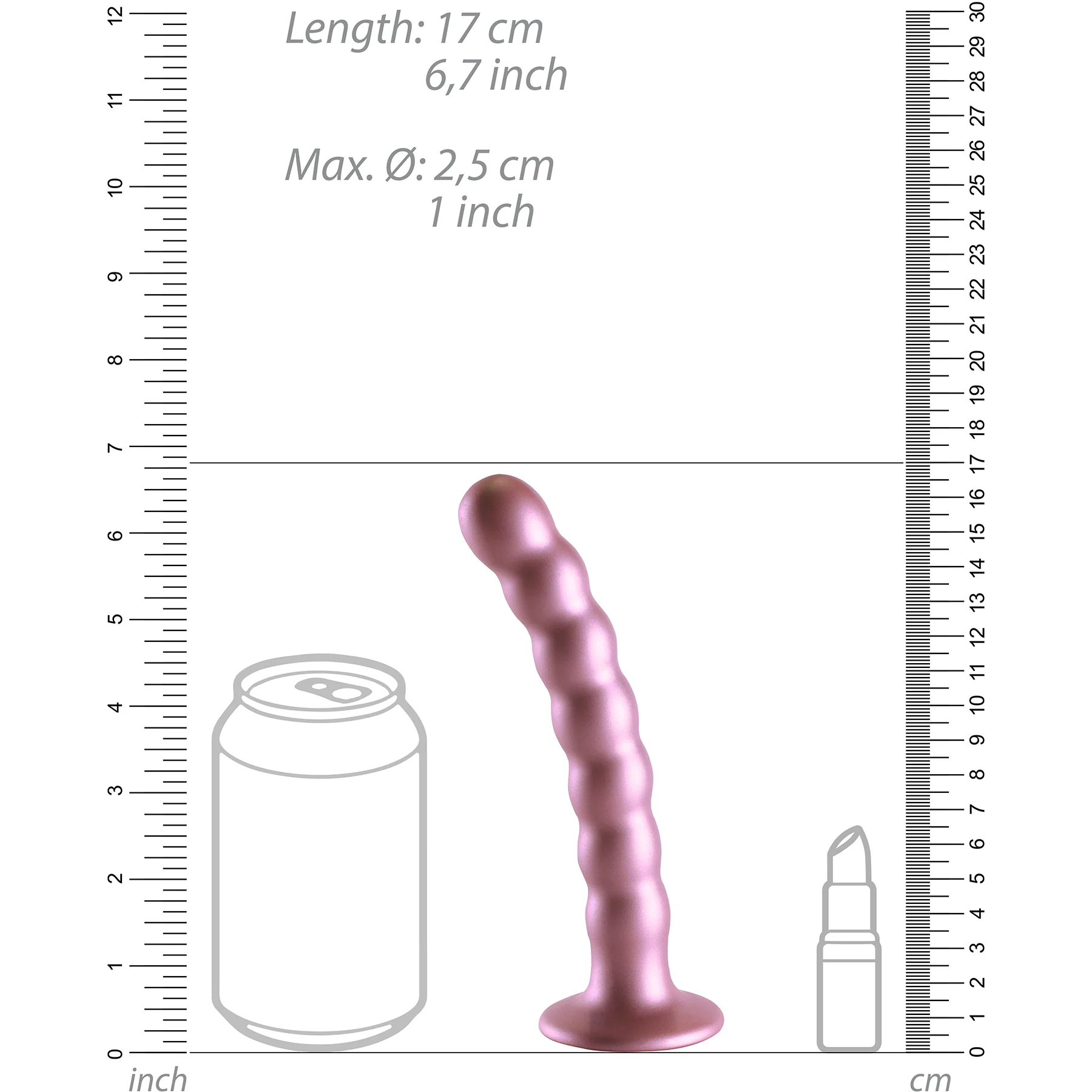 Ouch! 6.5" Beaded Silicone Suction Cup G-Spot Dildo - Image 15