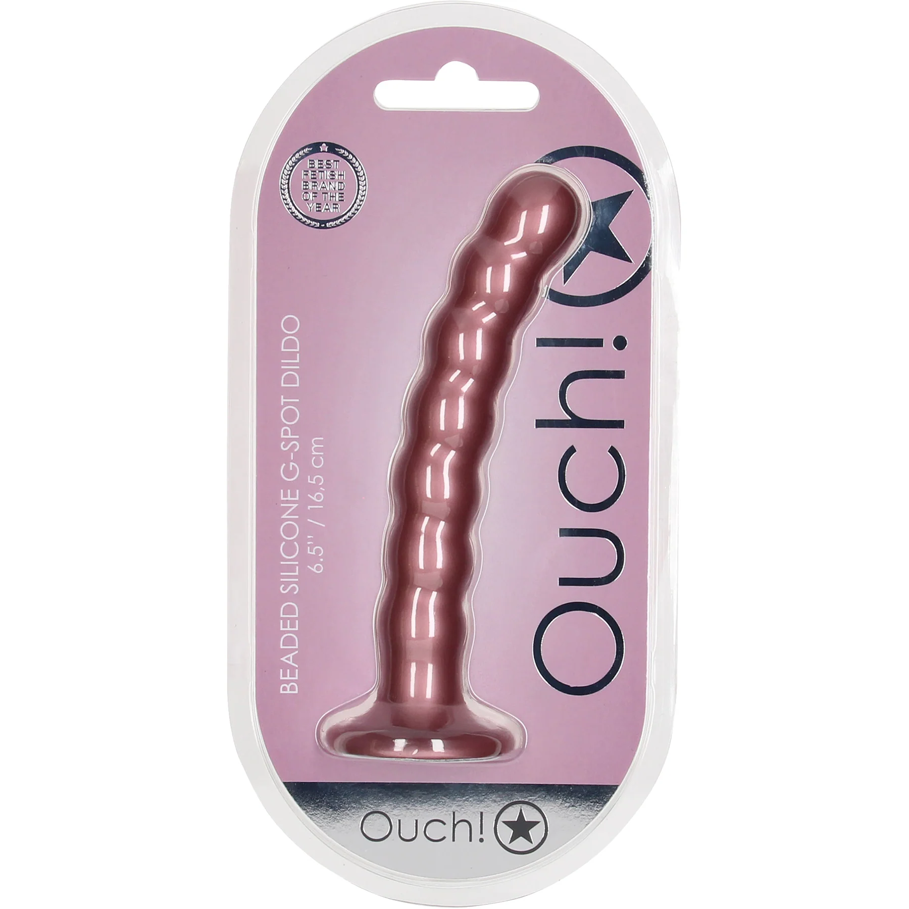 Ouch! 6.5" Beaded Silicone Suction Cup G-Spot Dildo - Image 16