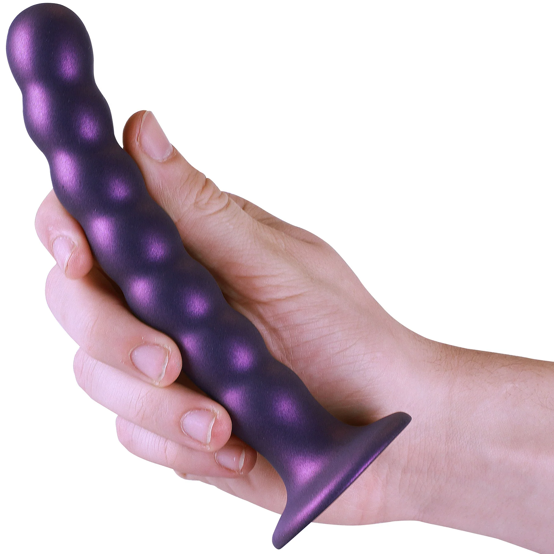 Ouch! 6.5" Beaded Silicone Suction Cup G-Spot Dildo - Image 4