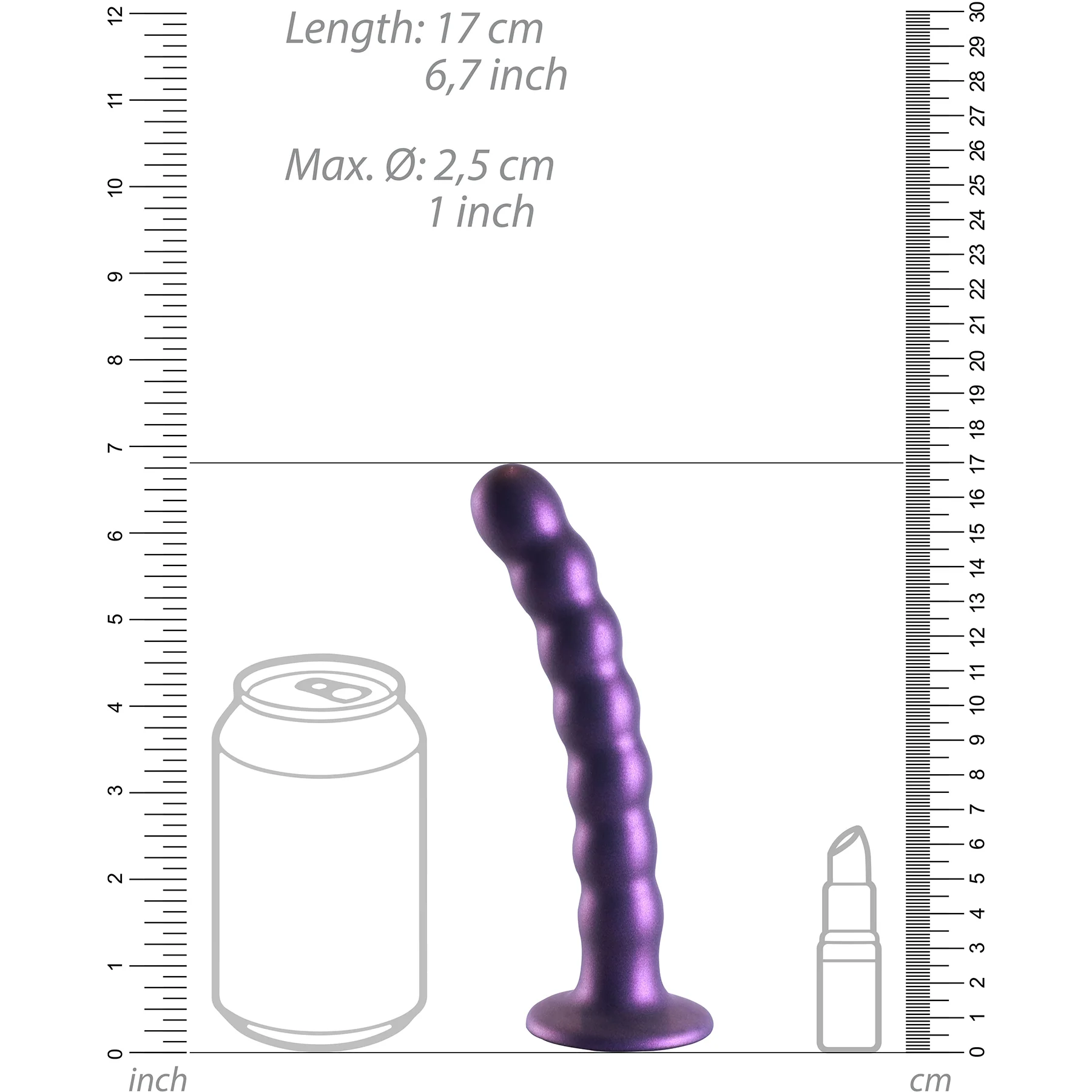 Ouch! 6.5" Beaded Silicone Suction Cup G-Spot Dildo - Image 8