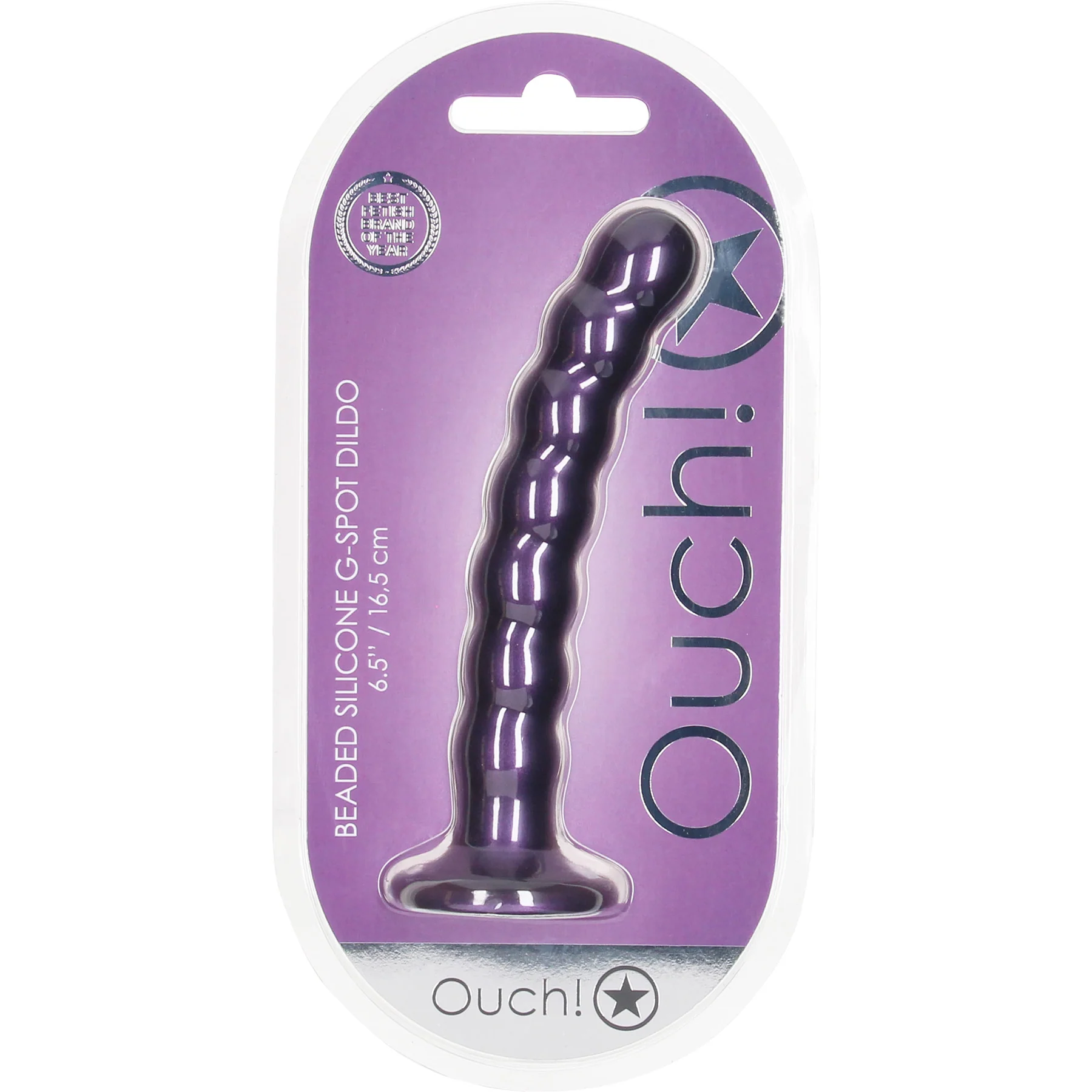 Ouch! 6.5" Beaded Silicone Suction Cup G-Spot Dildo - Image 9