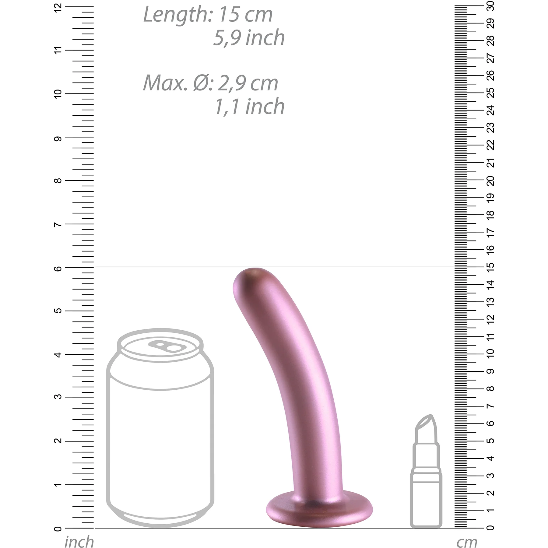 Ouch! 6" Smooth Silicone Suction Cup G-Spot Dildo - Image 16