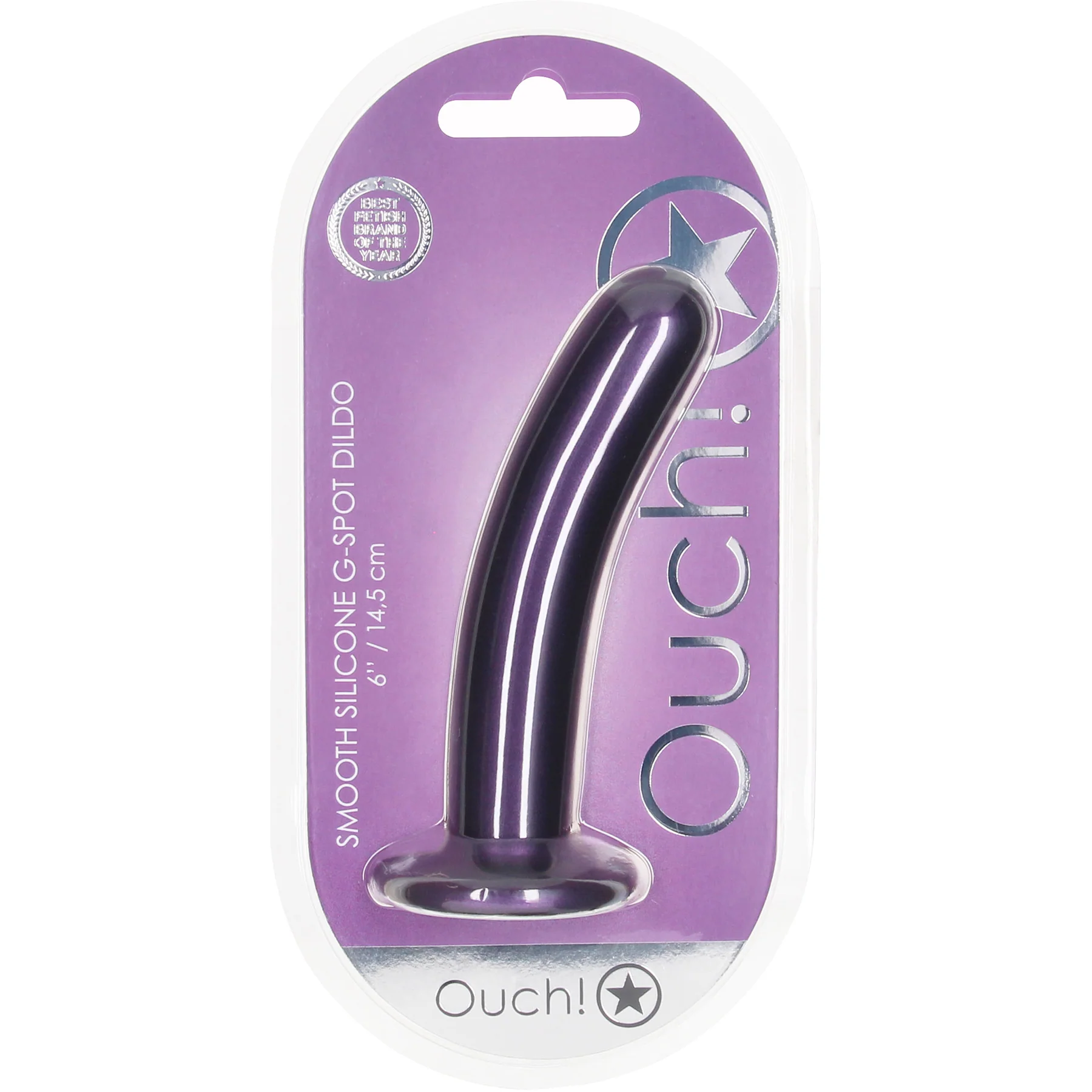 Ouch! 6" Smooth Silicone Suction Cup G-Spot Dildo - Image 9