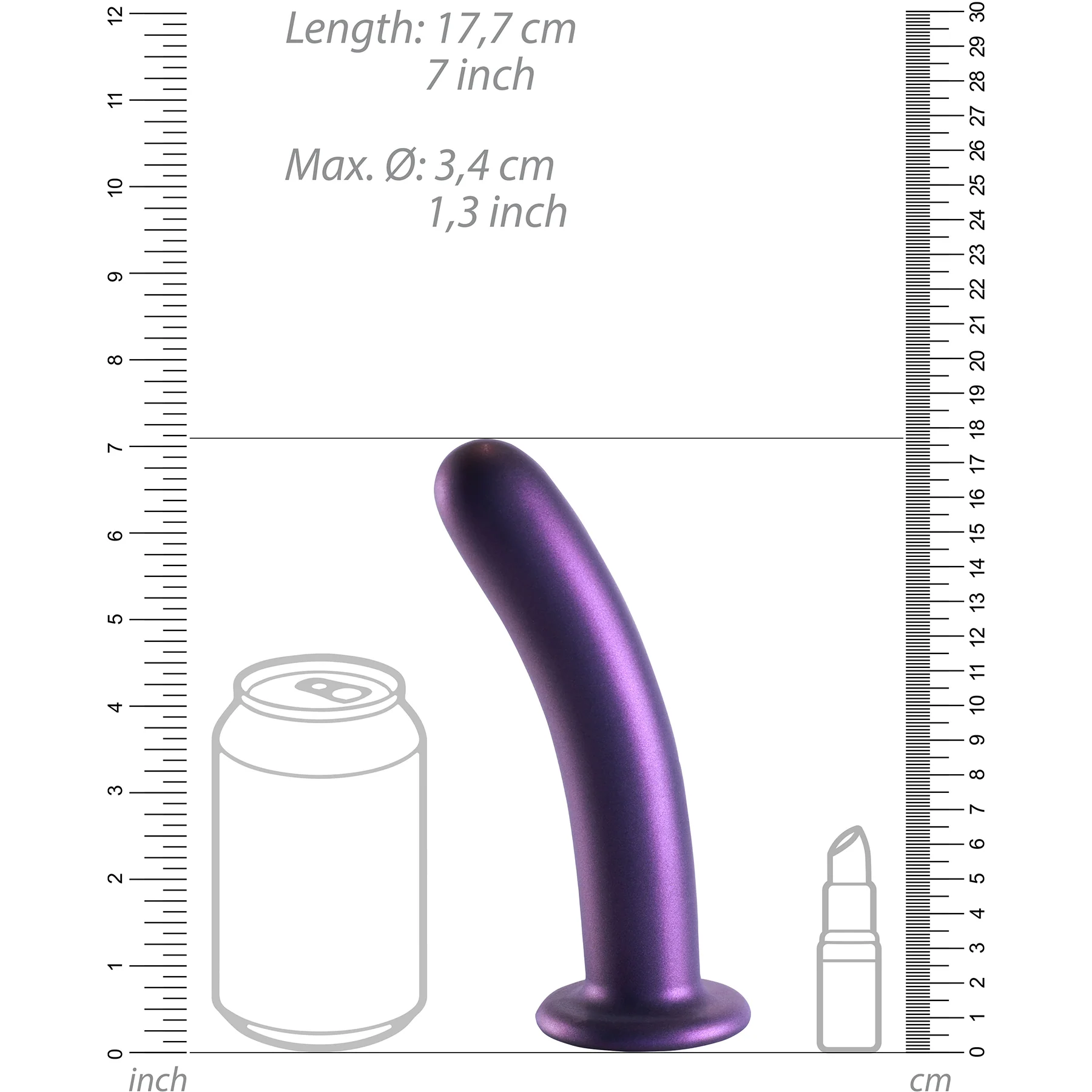 Ouch! 7" Smooth Silicone Suction Cup G-Spot Dildo - Image 9