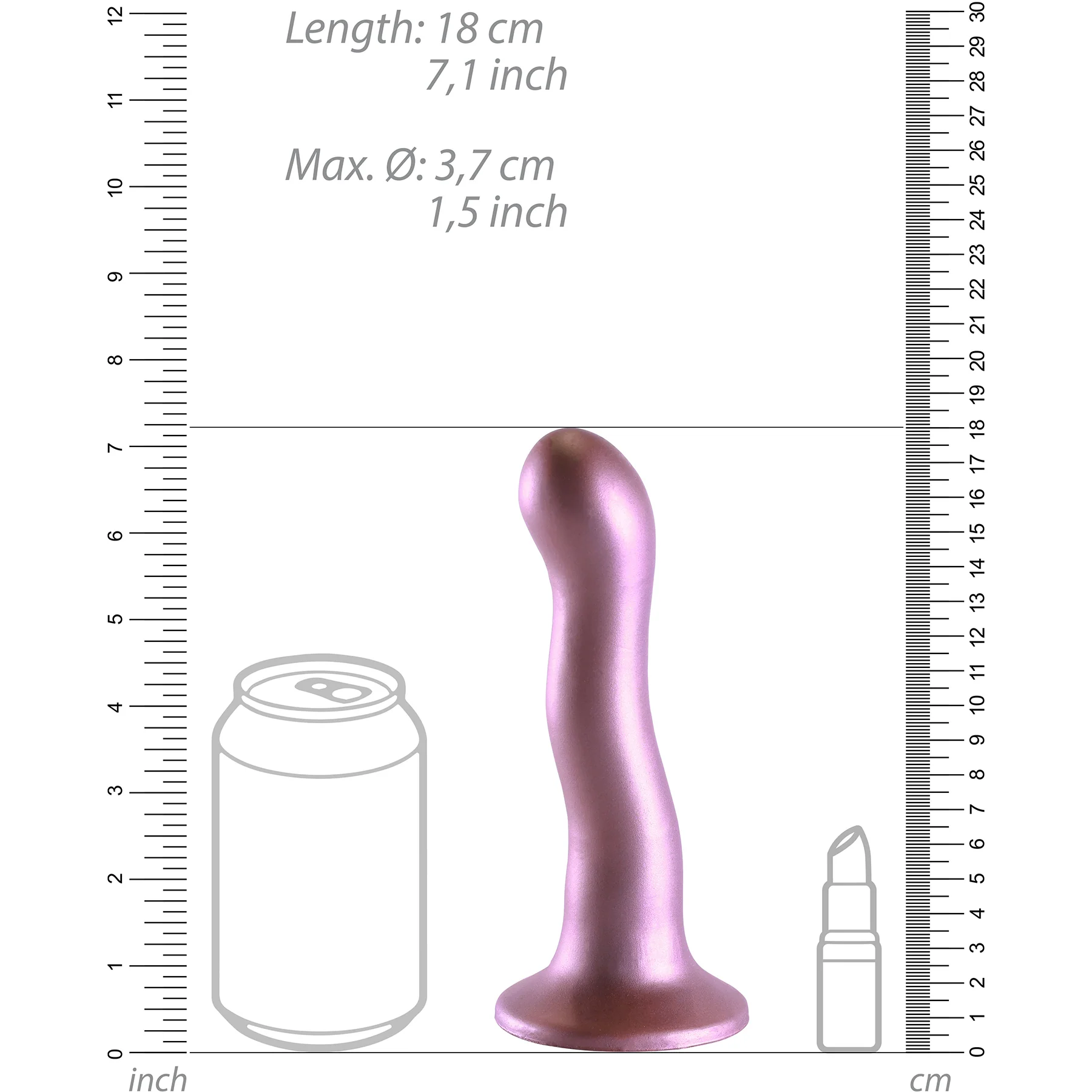 Ouch! 7" Ultra Soft Silicone Curvy Suction Cup G-Spot Dildo - Image 15